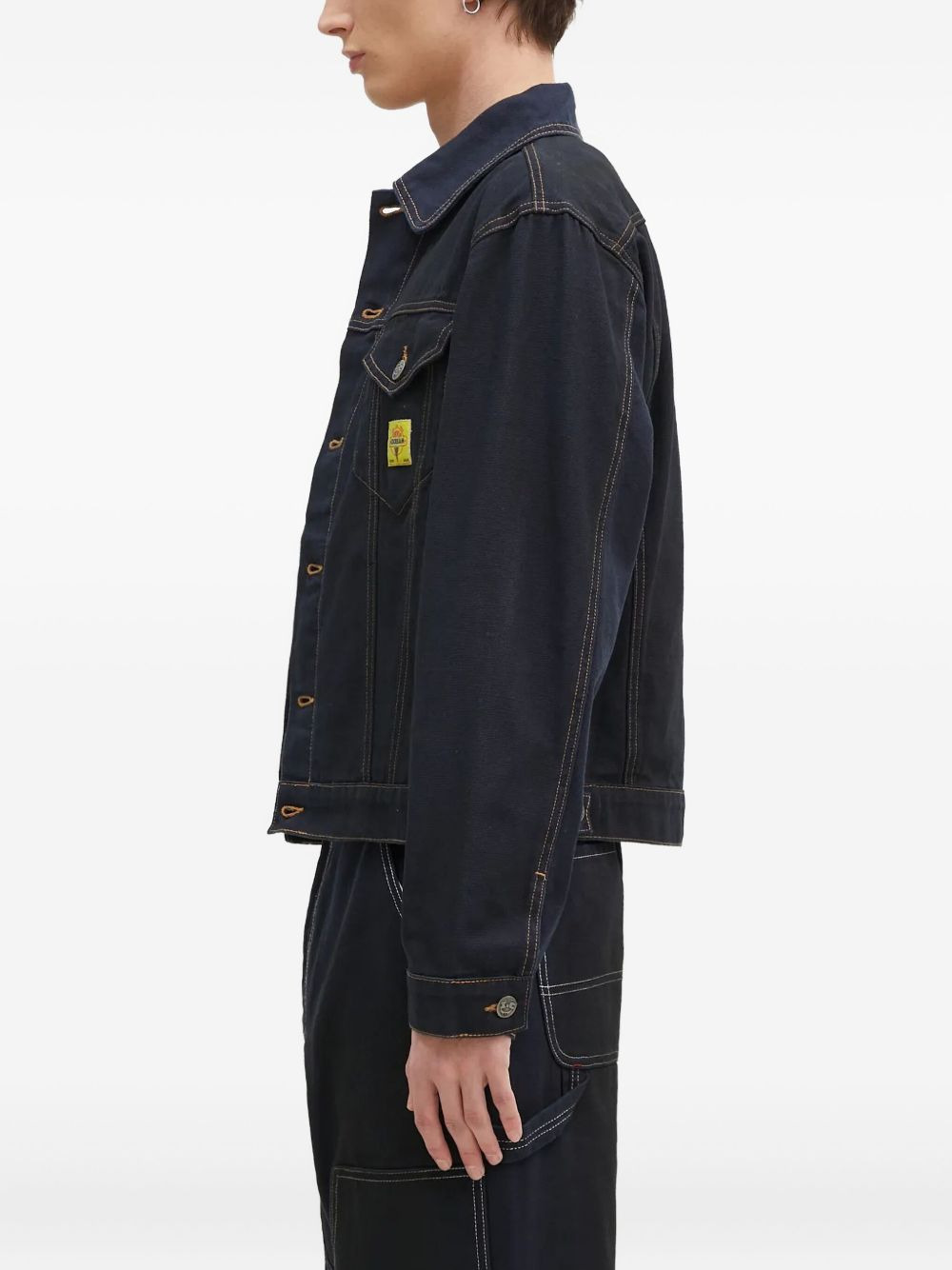 contrast-stitch denim jacket - 2