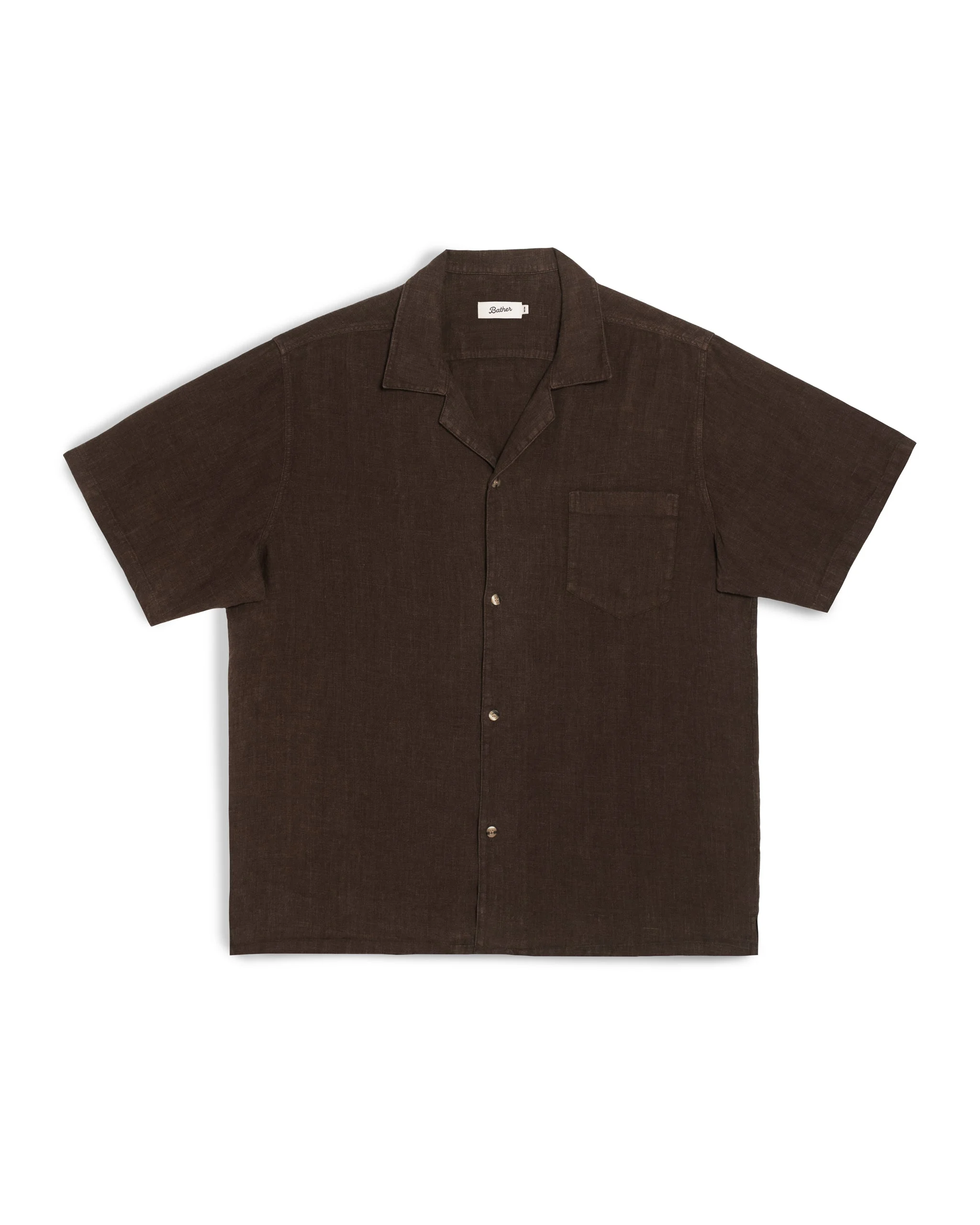 Espresso Linen Camp Shirt - 1
