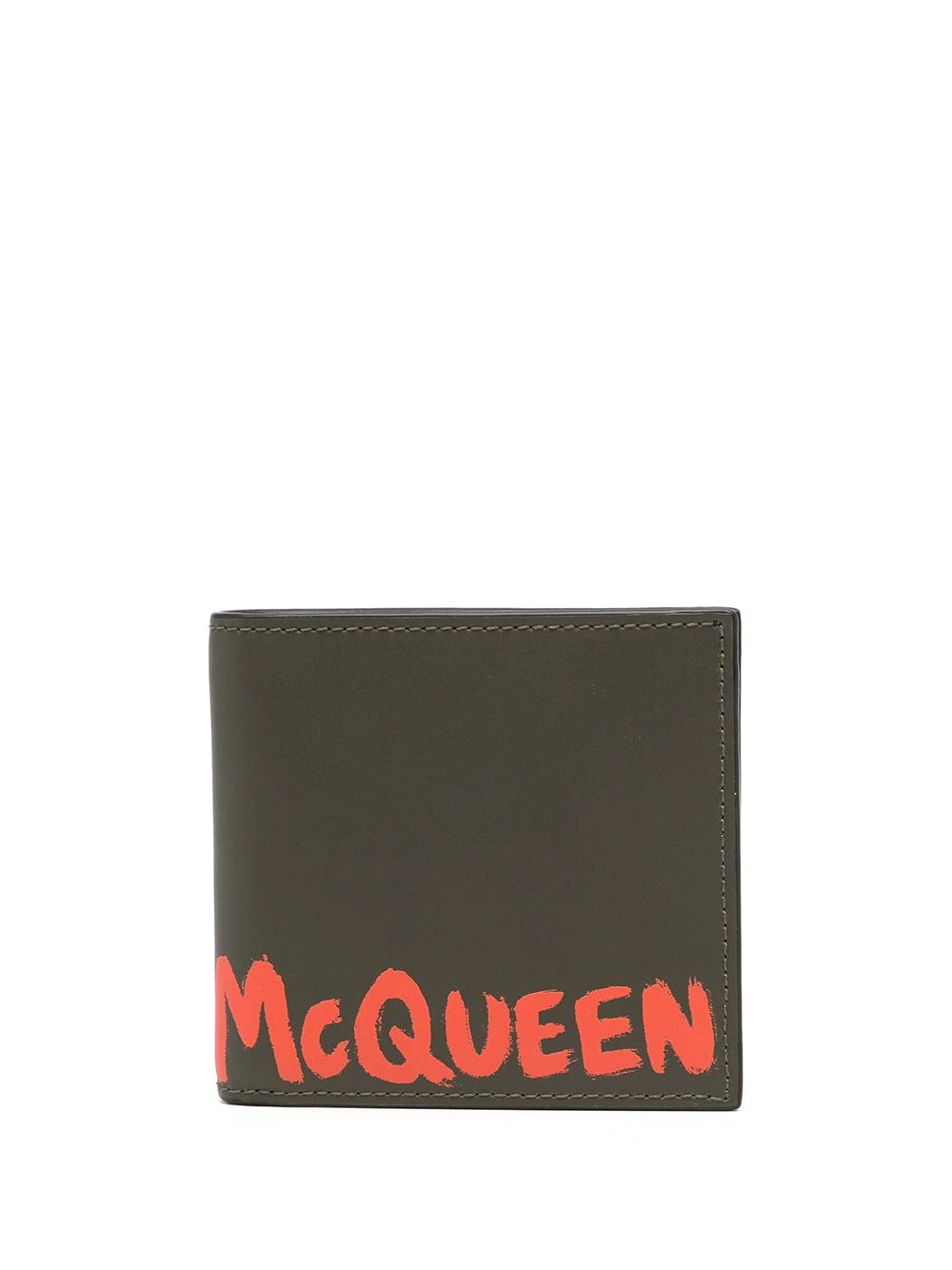 logo-print leather wallet - 1