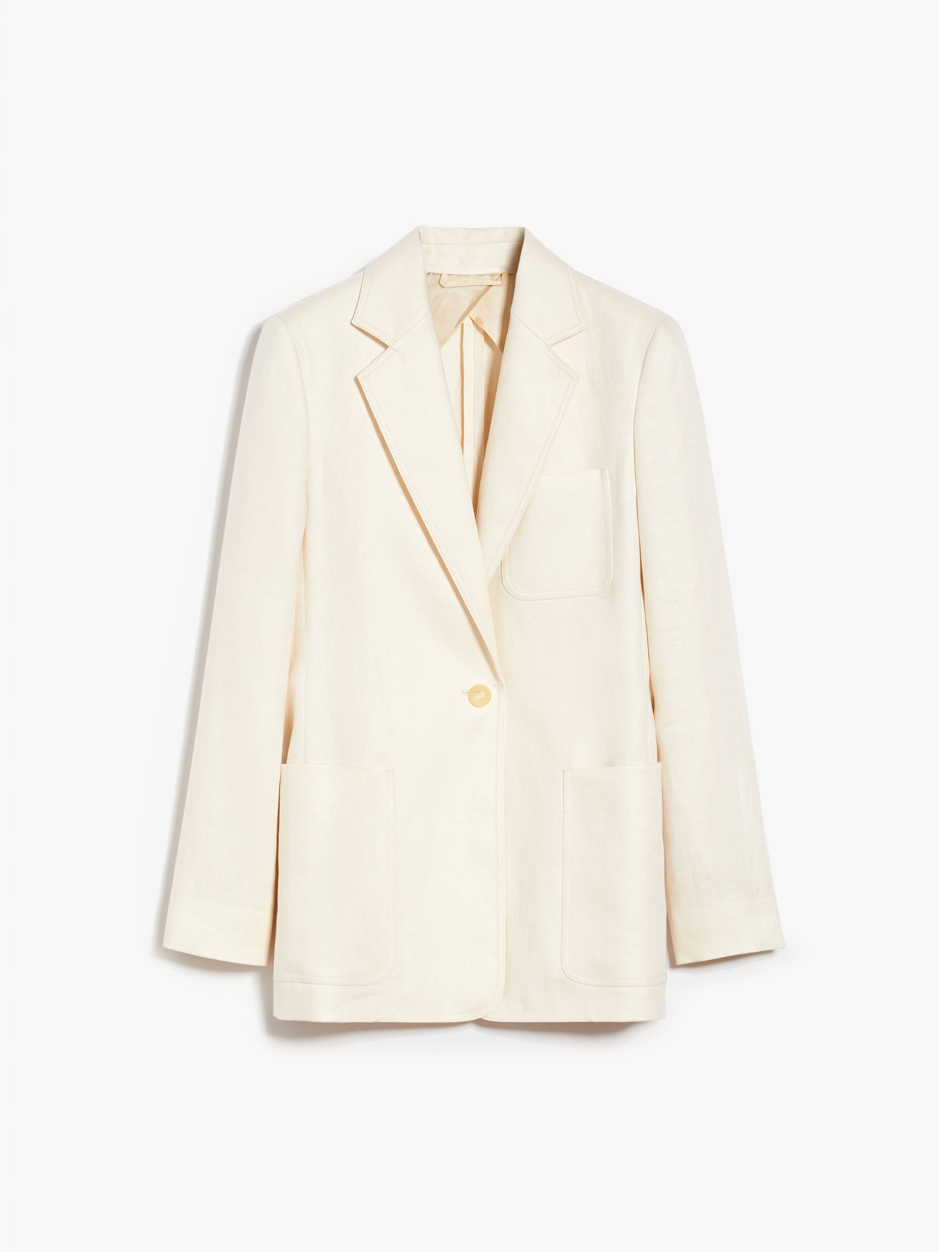 Single-breasted linen blazer - 1