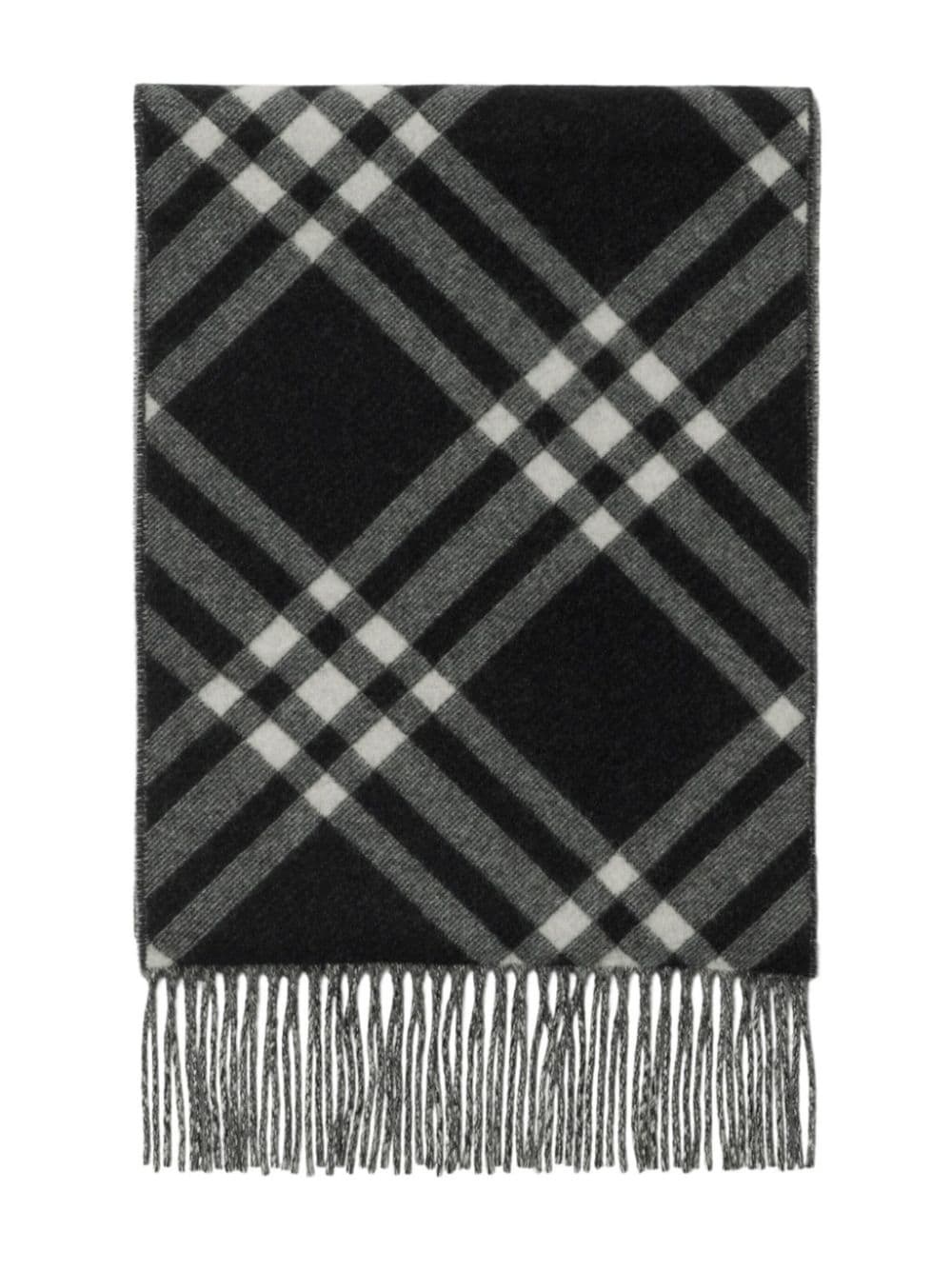 checkered cashmere scarf - 2