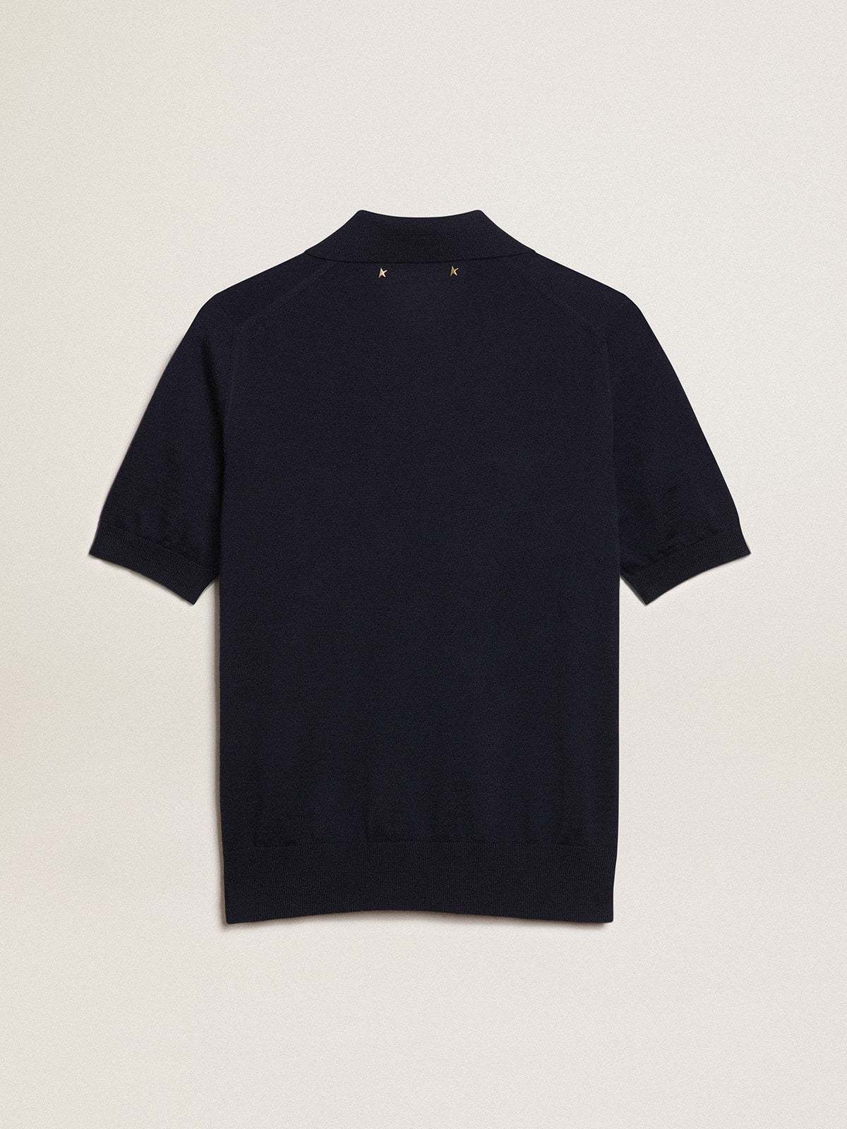 Women’s polo shirt in navy-blue merino wool - 6