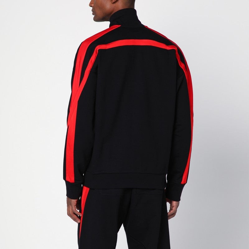 Alexander McQueen BLACK/RED COTTON ZIP SWEATSHIRT outlook