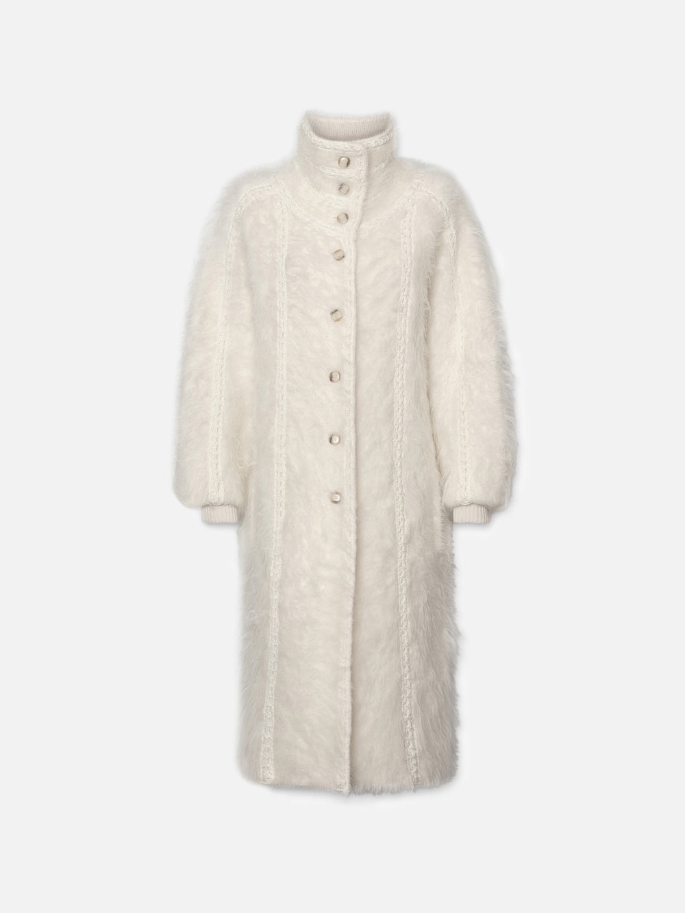 Lofty Crochet Coat in Cream - 1
