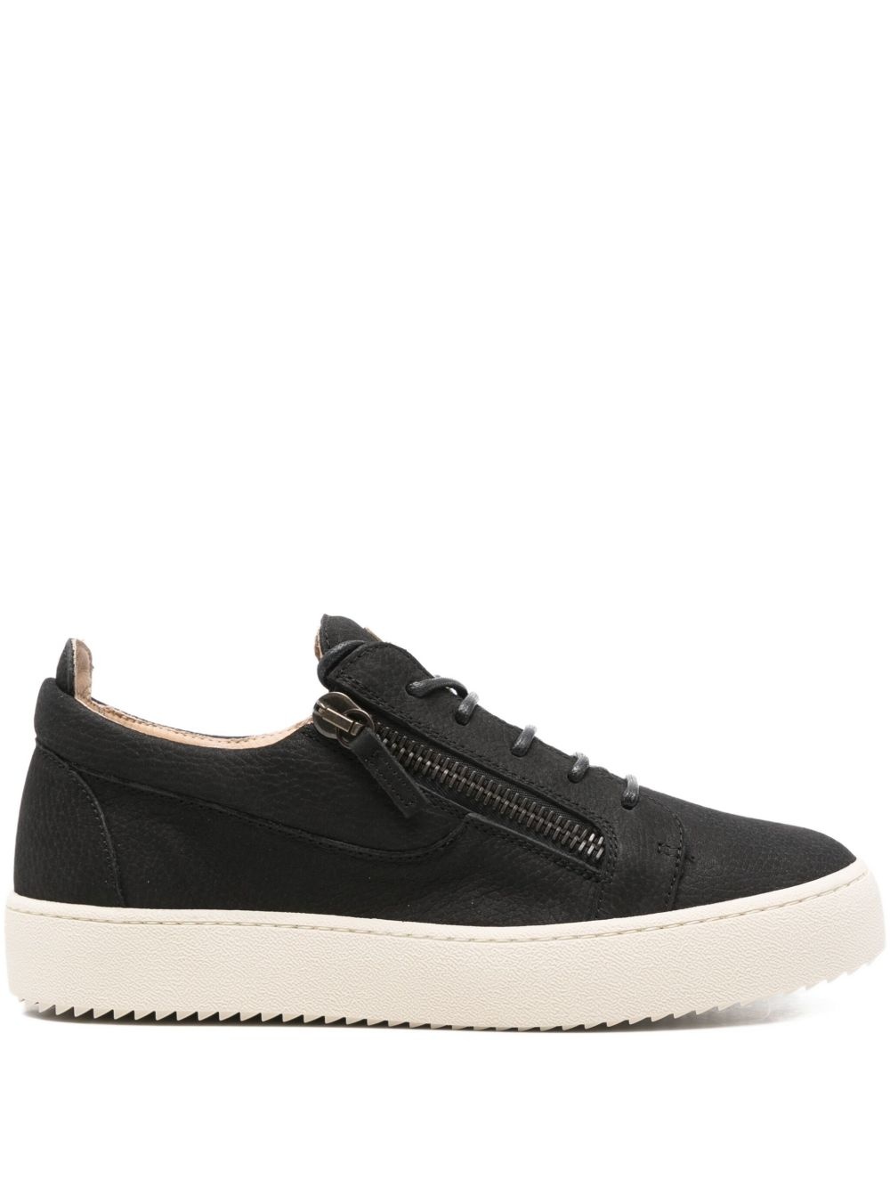 zip-detail lace-up sneakers - 1