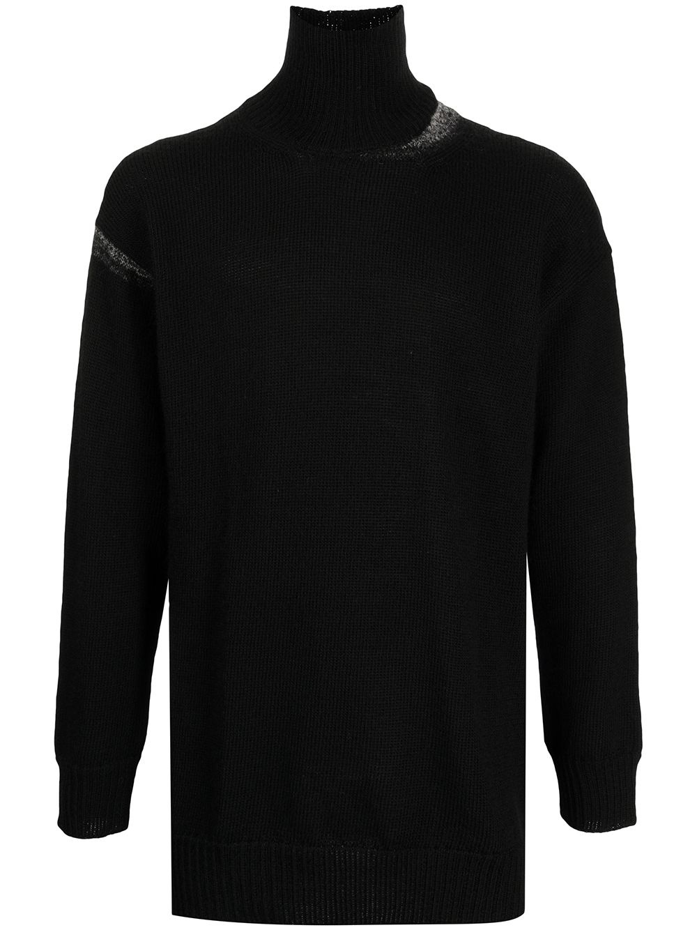 high-neck knitted wool jumper - 1