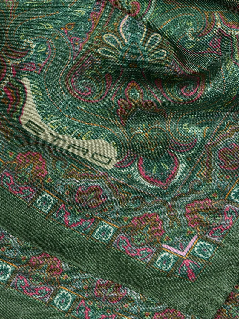 Etro floral paisley silk pocket square outlook