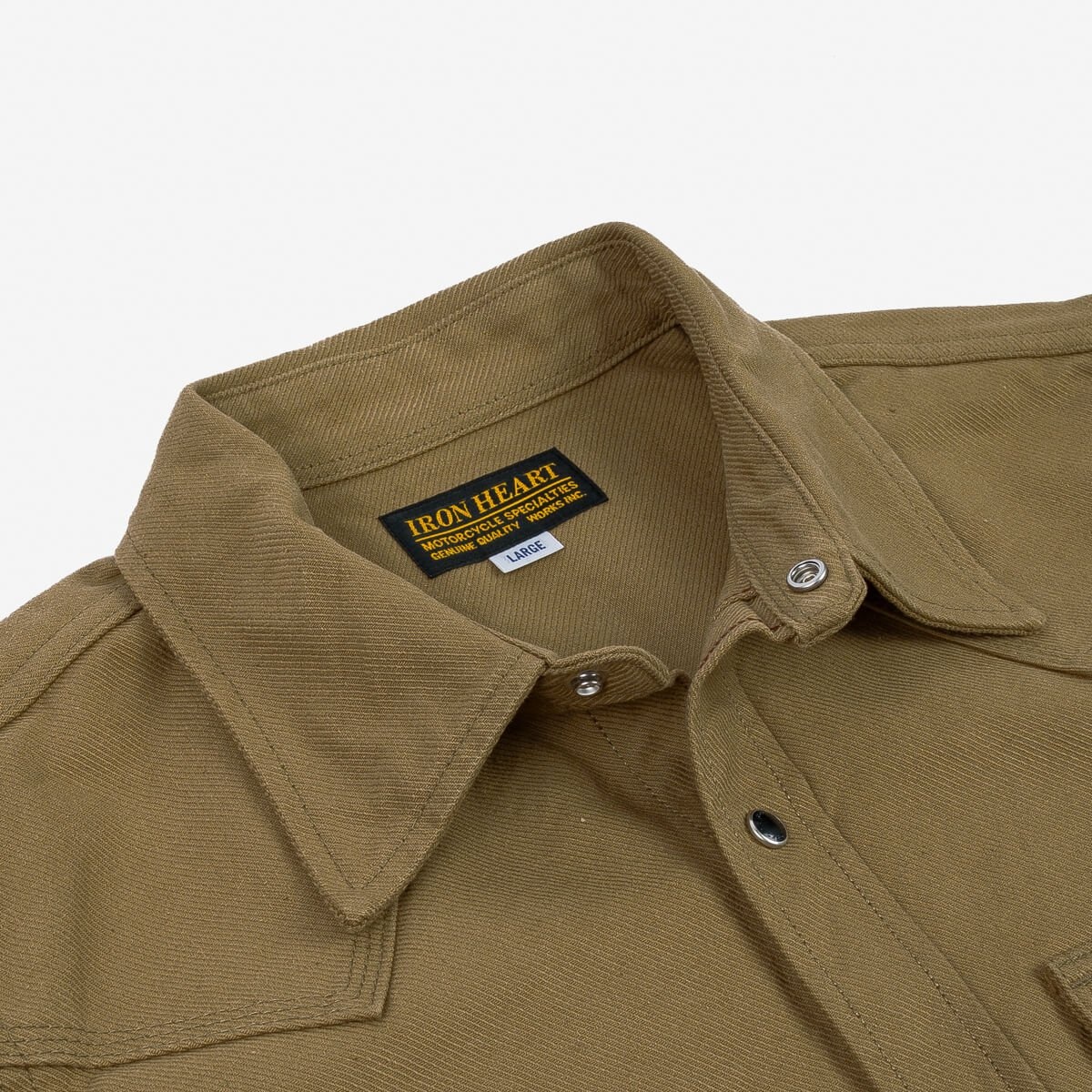 IHSH-235-BRN 13oz Military Serge Western Shirt - Brown - 8
