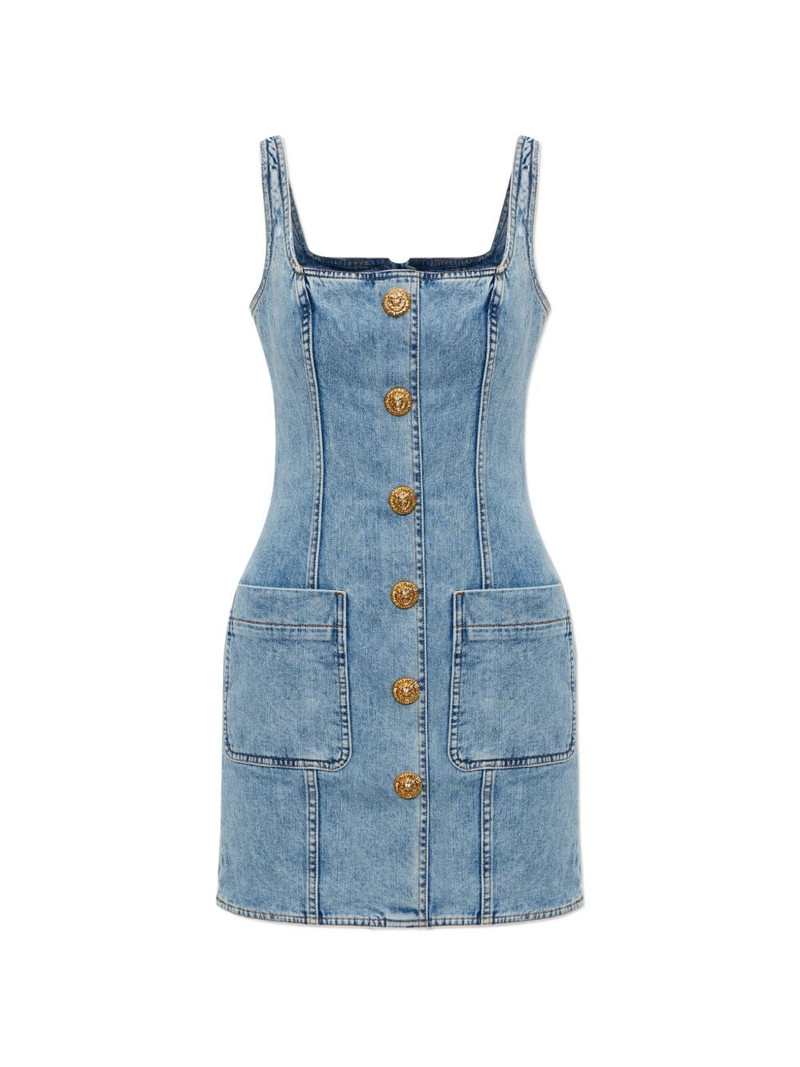 button front denim dress 1
