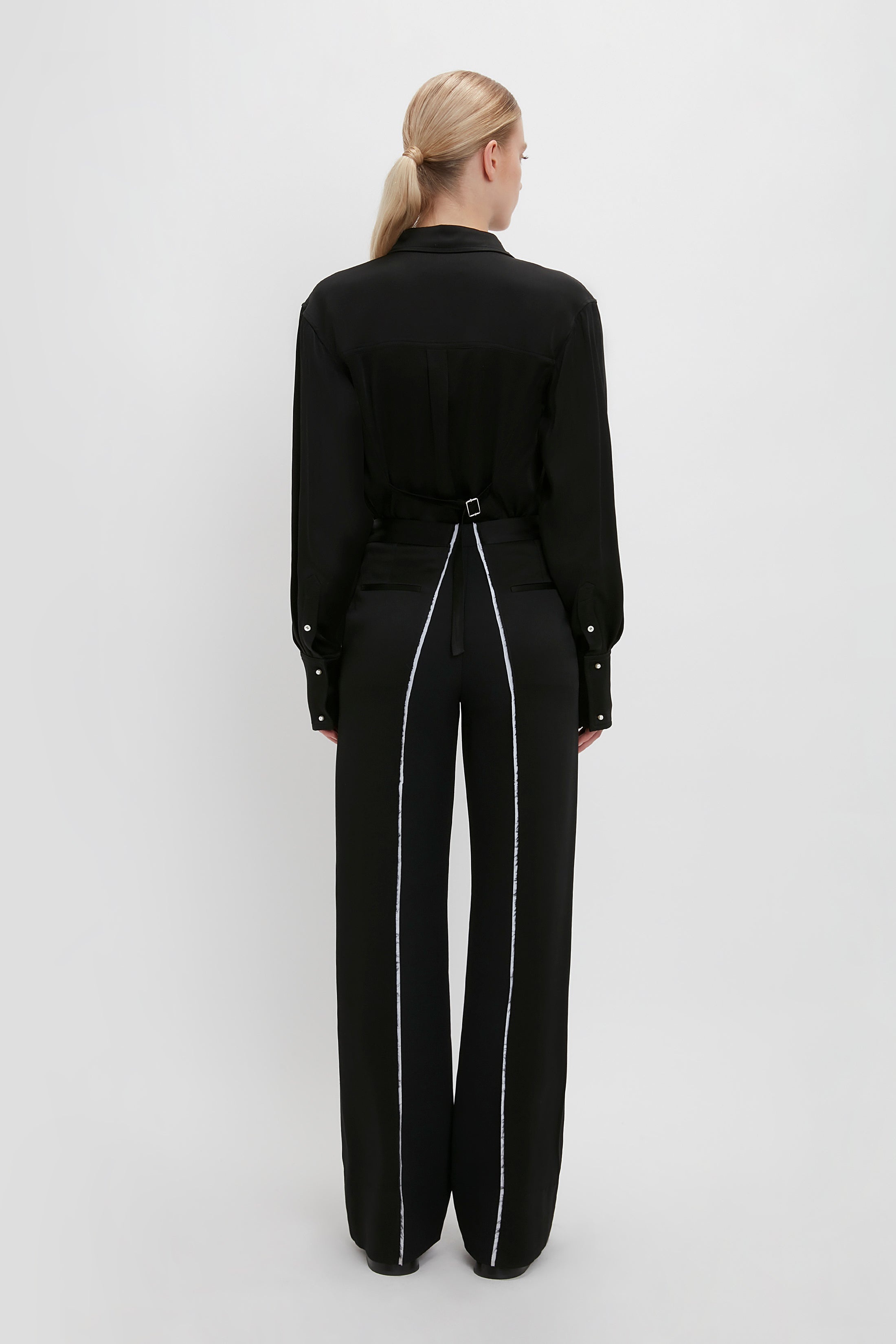 Straight Leg Deconstructed Trouser In Black - 4