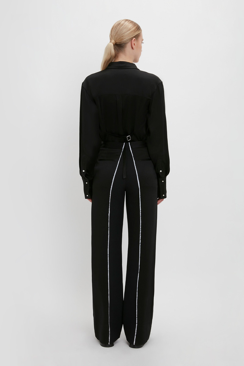 Straight Leg Deconstructed Trouser In Black 4