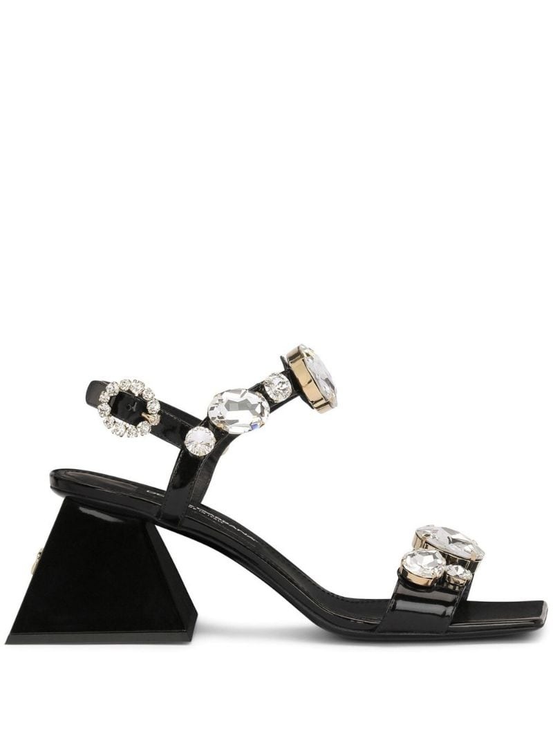 crystal-embellished open-toe sandals - 1