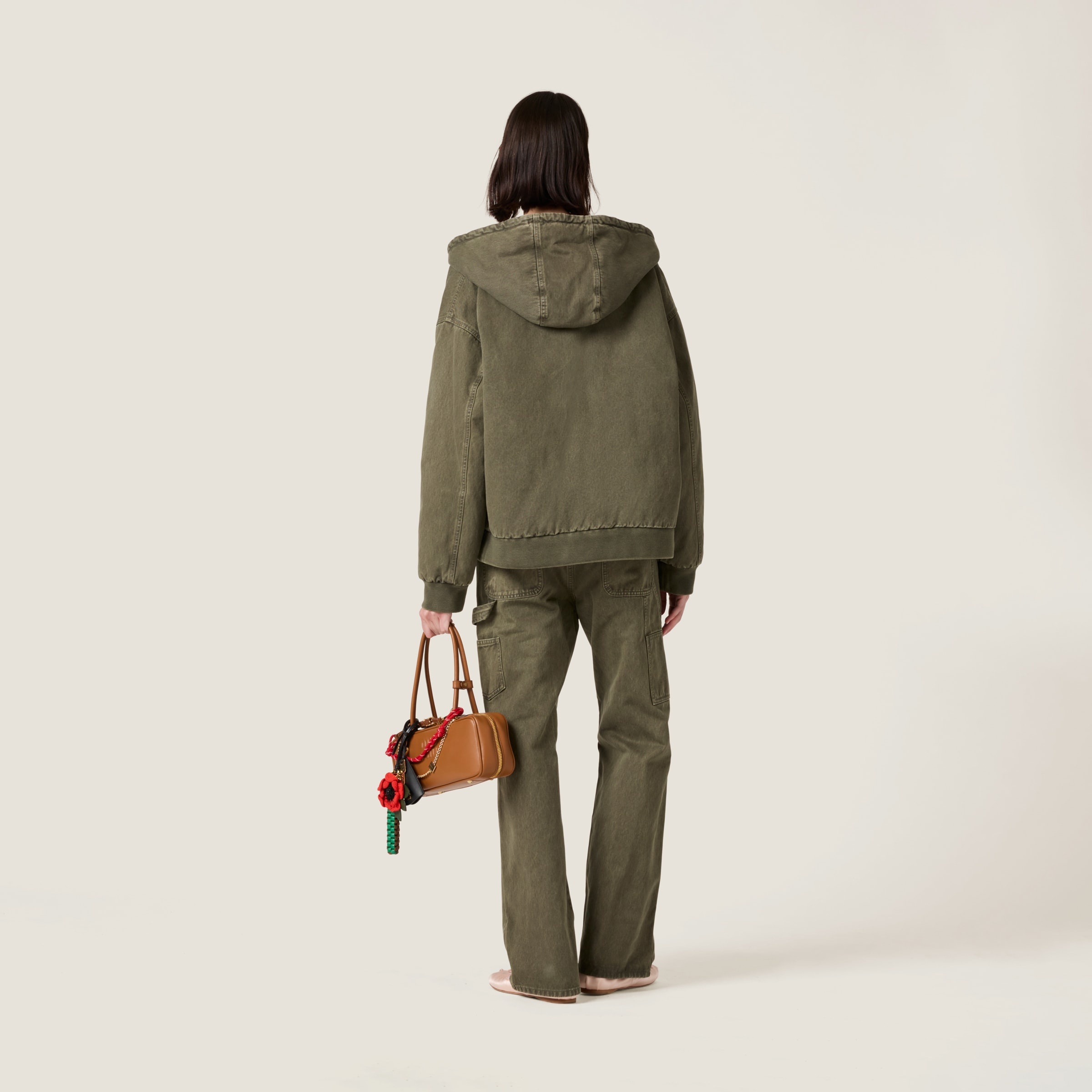 Garment-dyed blouson jacket with embroidered logo - 3