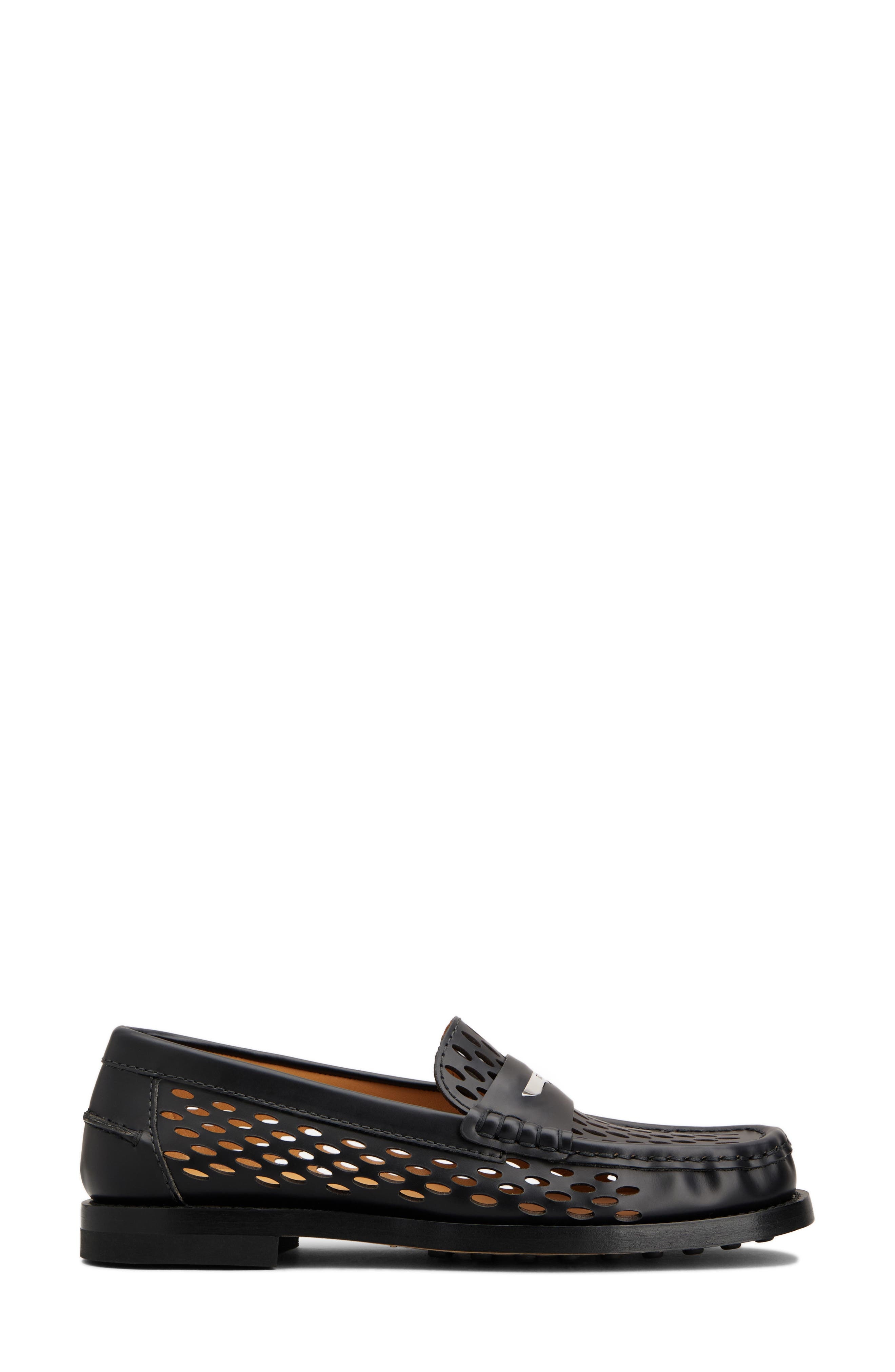 Tod's Laser Cut Calfskin Loafer in Nero at Nordstrom - 2