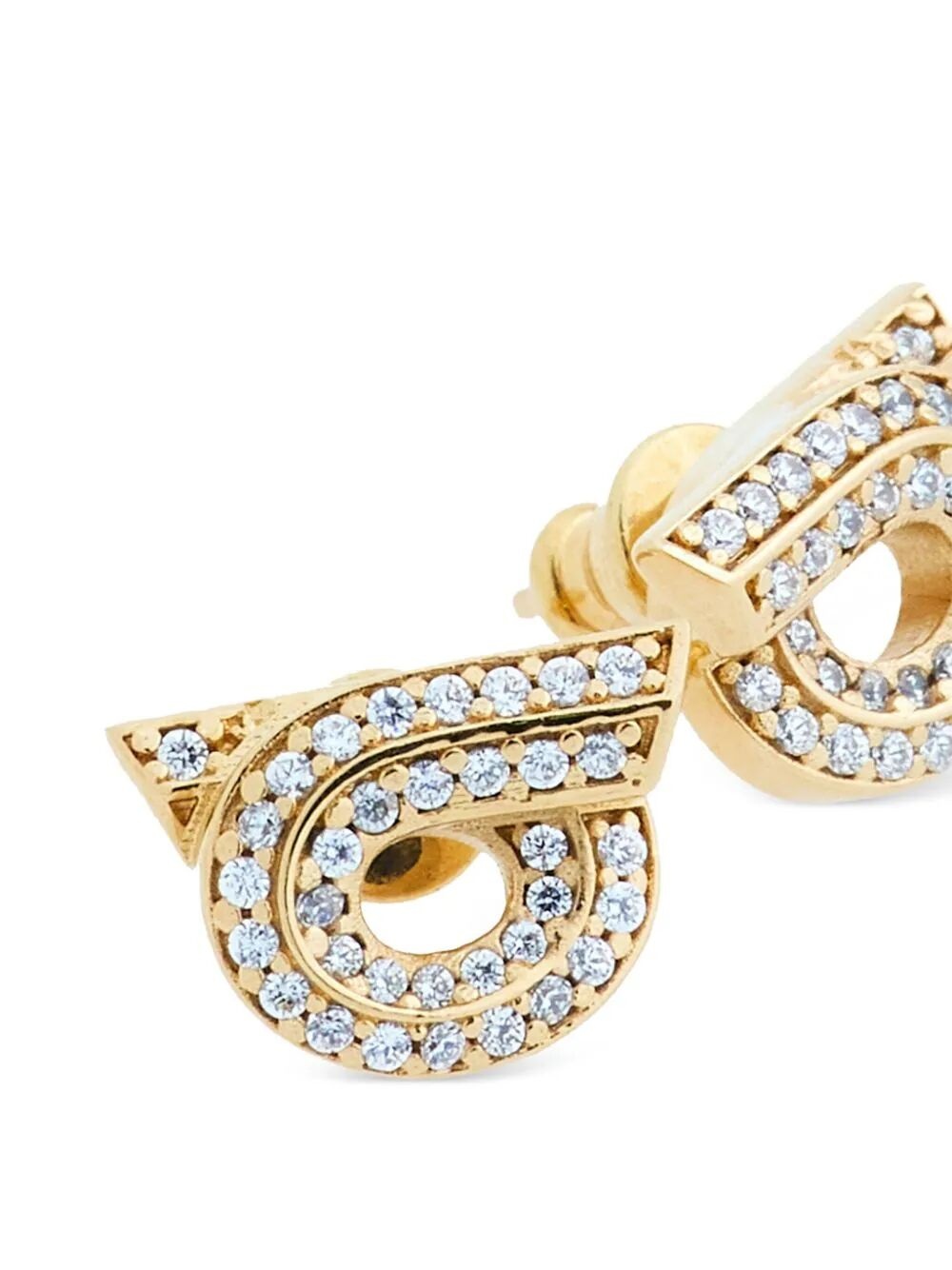 Ferragamo Women Gancini Earrings With Rhinestones - Size 14 - 3