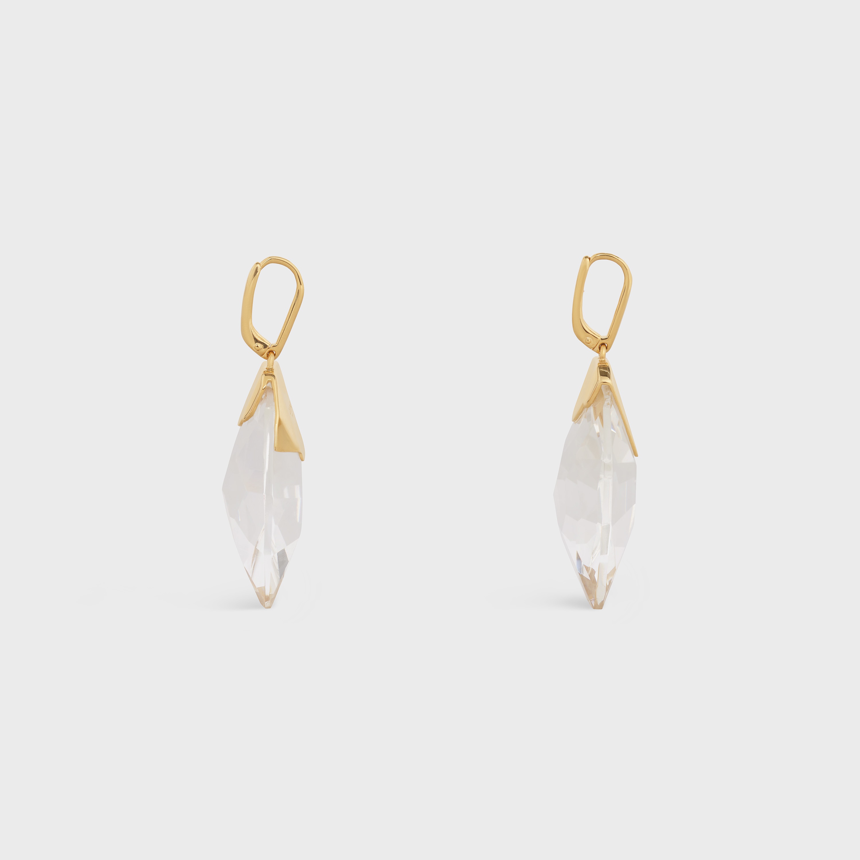 GRANDS VOLUMES CELINE DIAMANTÉ EARRINGS IN BRASS WITH GOLD FINISH AND CRYSTAL - 3