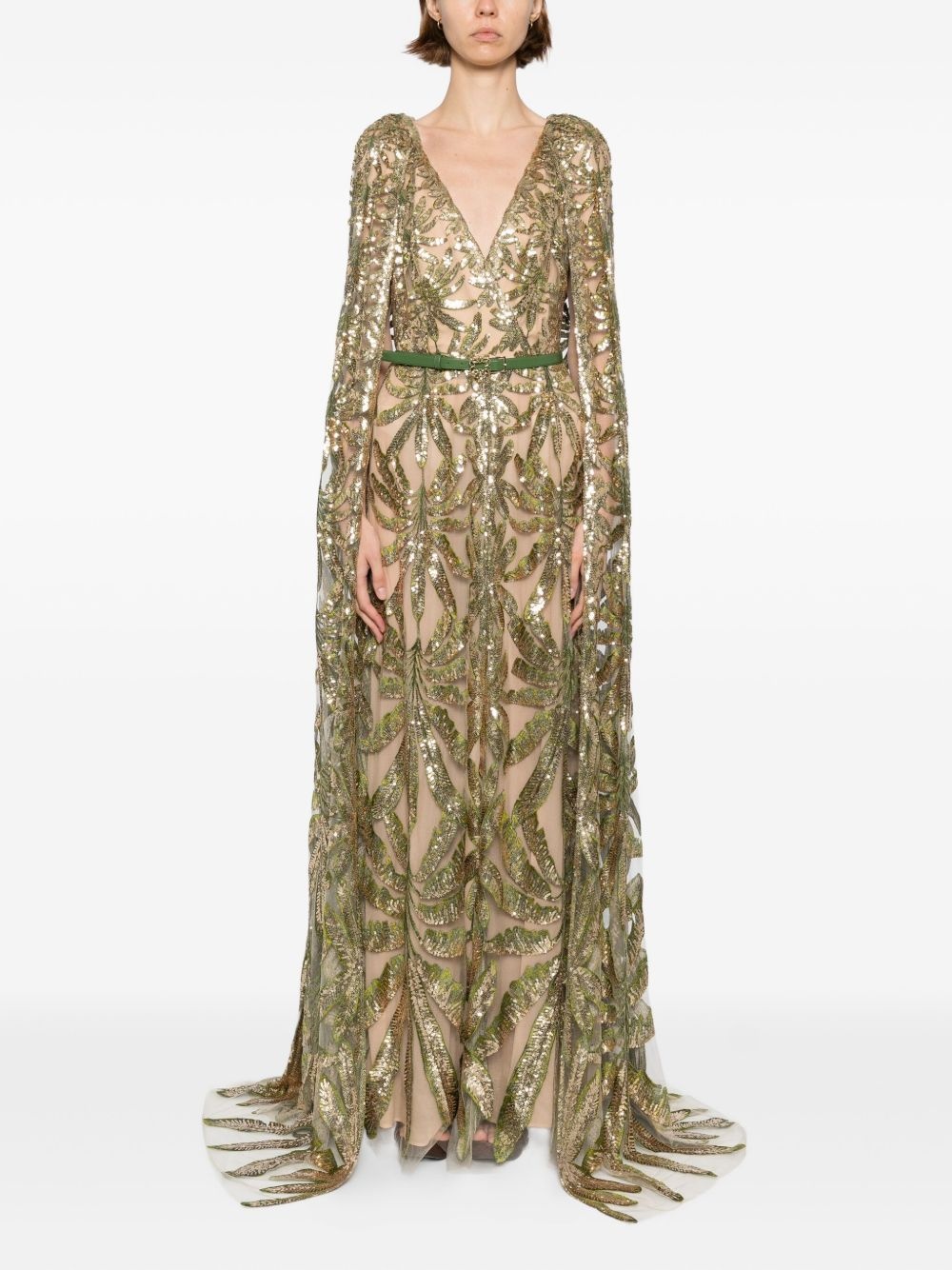 Embroidered Tulle Long Dress - 2