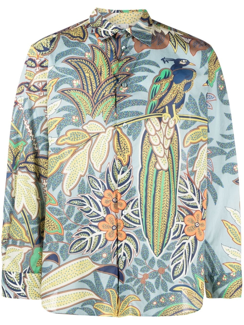 botanical-print cotton shirt - 1
