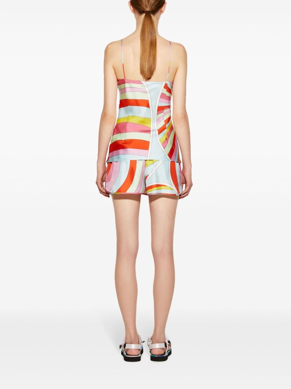 Iride-print silk camisole top - 4