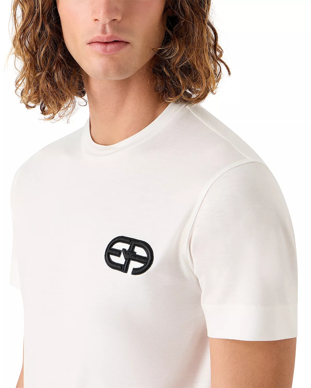 Contrast Embroidered Logo Graphic Tee - 4