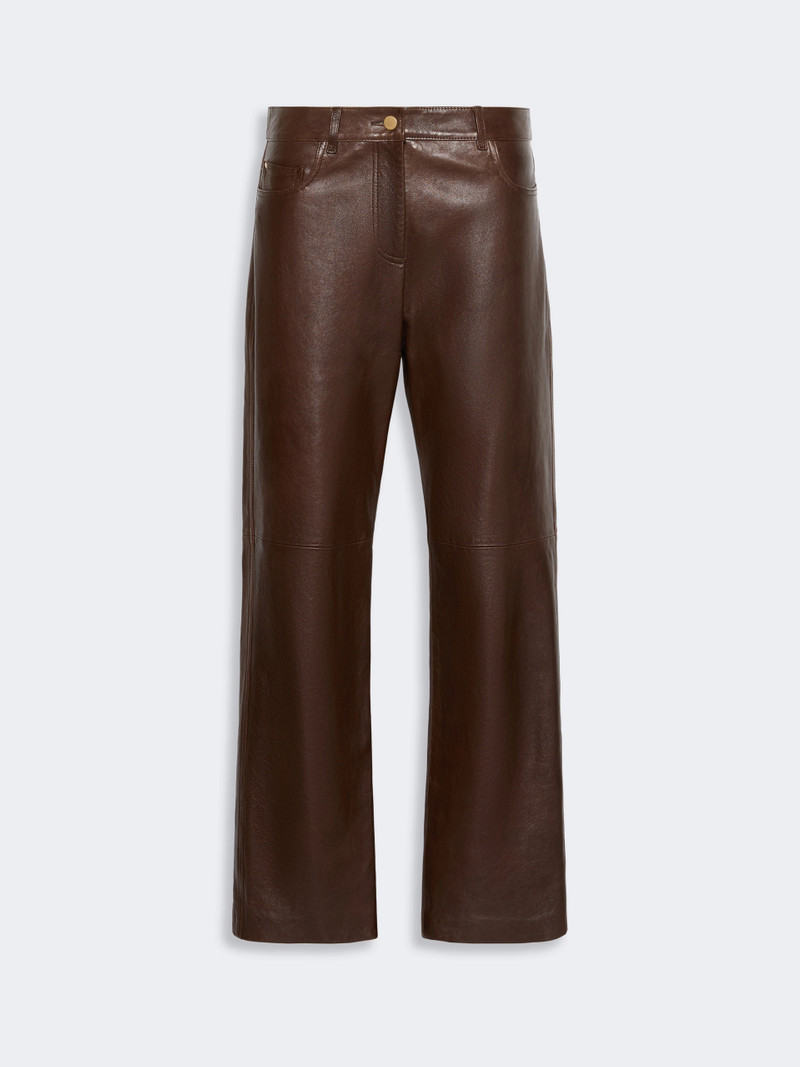 PESCA Five-pocket nappa-leather trousers - DARK BROWN 1