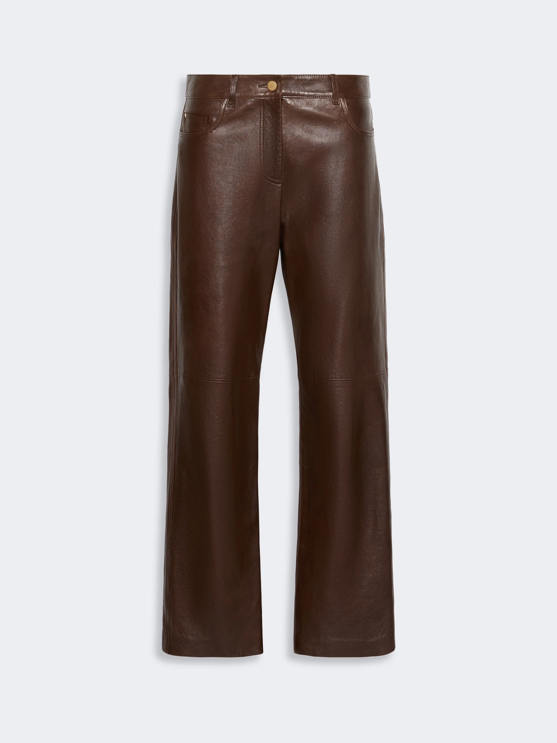 PESCA Five-pocket nappa-leather trousers - DARK BROWN - 1