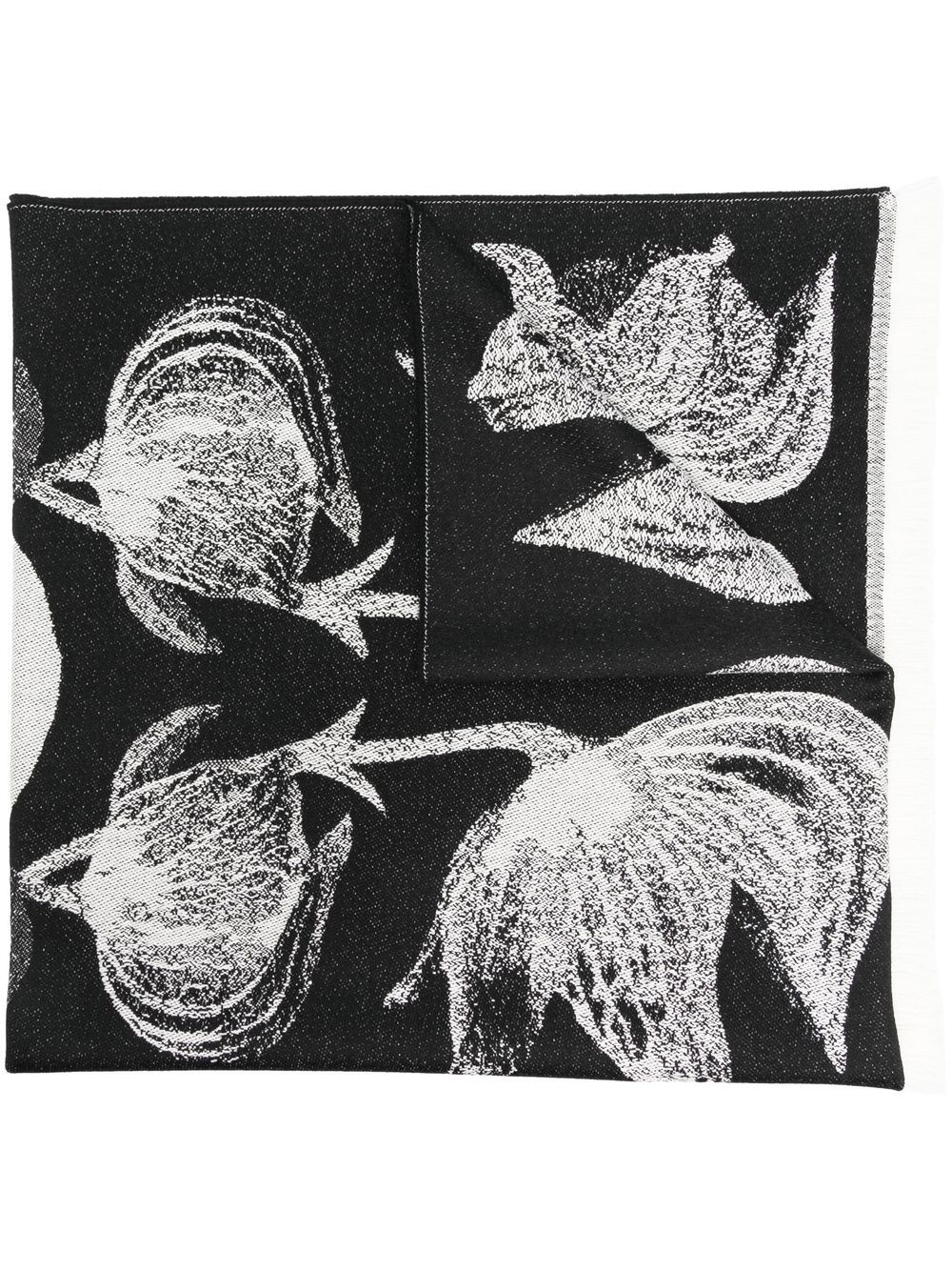 Bellflower-print wool scarf - 1