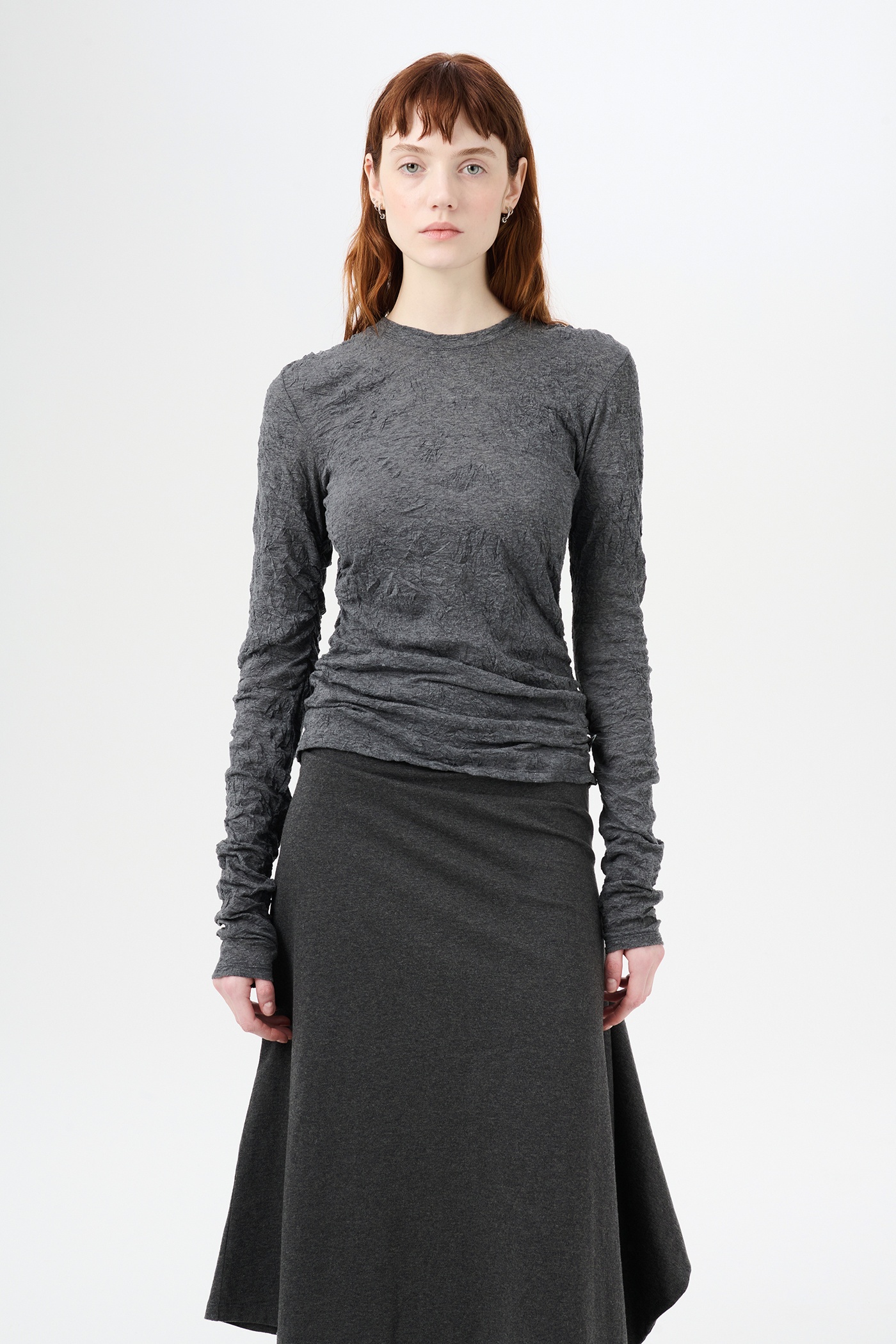 Strain Slim Longsleeve Anthracite Crinkle Guaze - 3