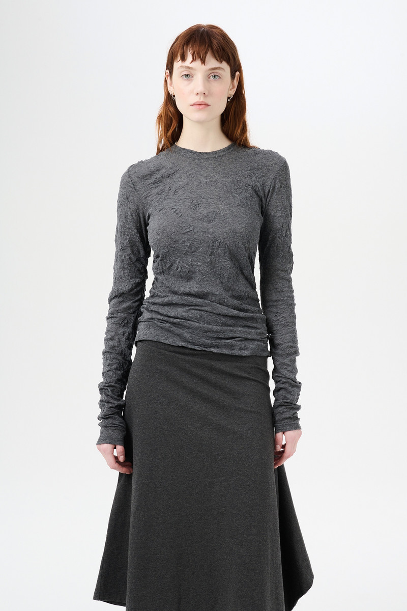 Strain Slim Longsleeve Anthracite Crinkle Guaze 3