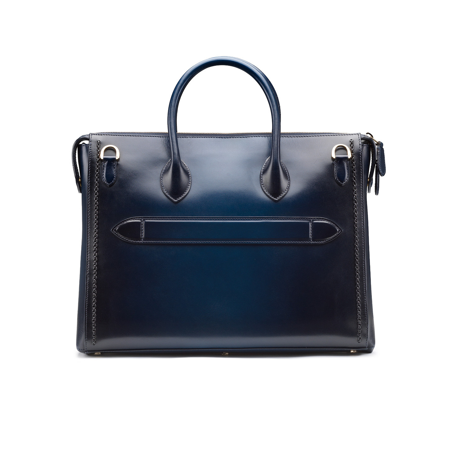 Blue leather Meraviglia Collection laptop bag - 4