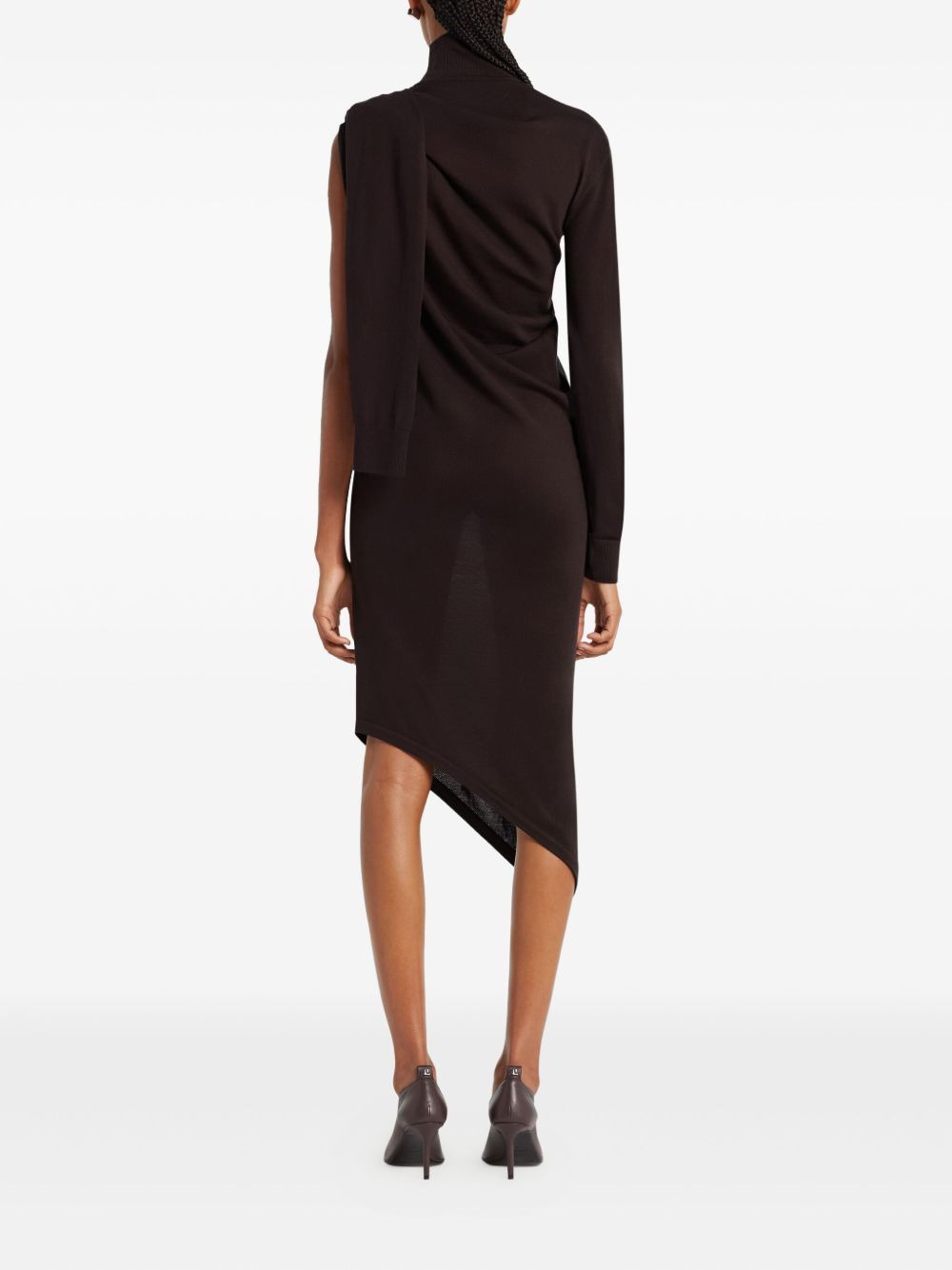 asymmetrical turtleneck dress - 4