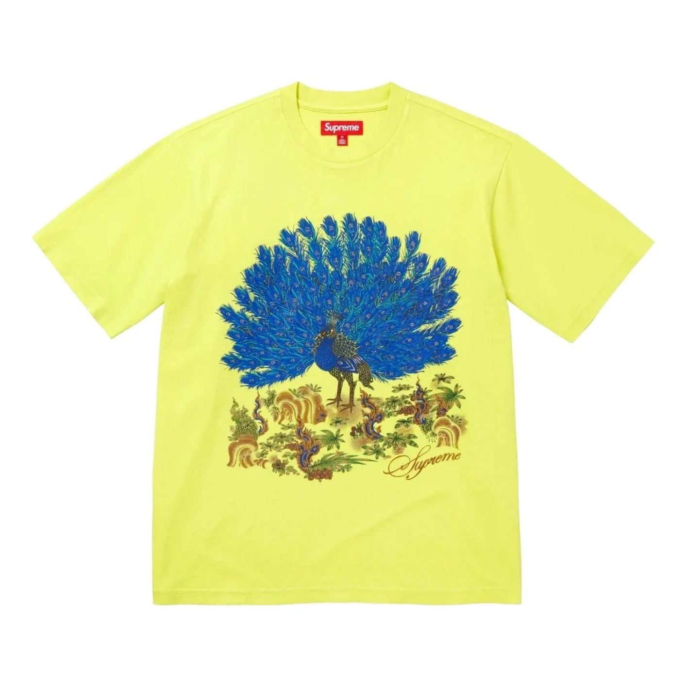 Supreme FW25 Peacock S/S T-Shirt 'Lime' FW25KN96-LIME - 1