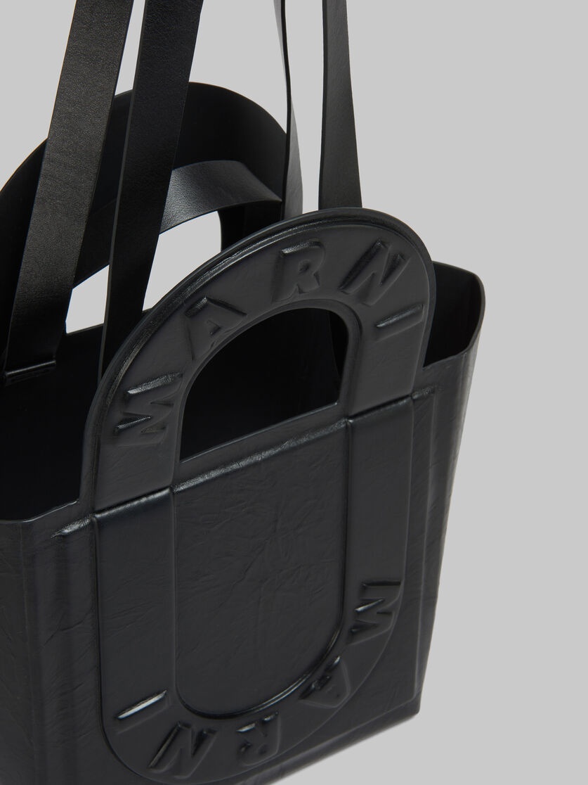 BLACK LEATHER SWEEDY SMALL TOTE BAG - 3