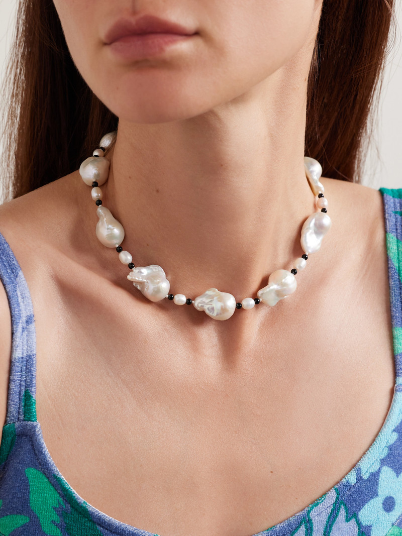Gohar World Host Silver, Pearl And Onyx Necklace outlook