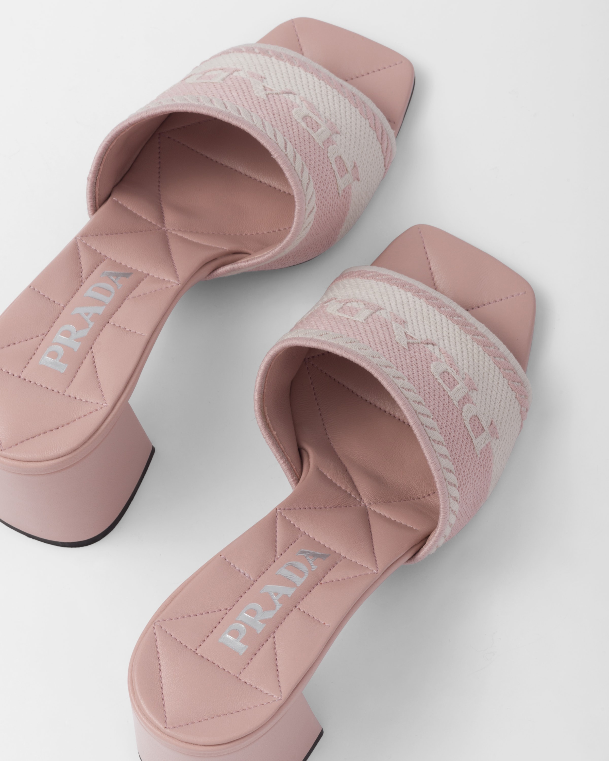 Embroidered fabric sandals - 7