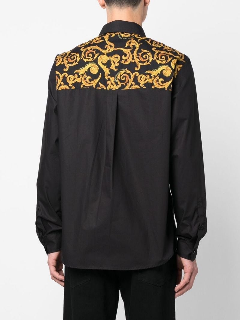 baroque-print cotton shirt - 4