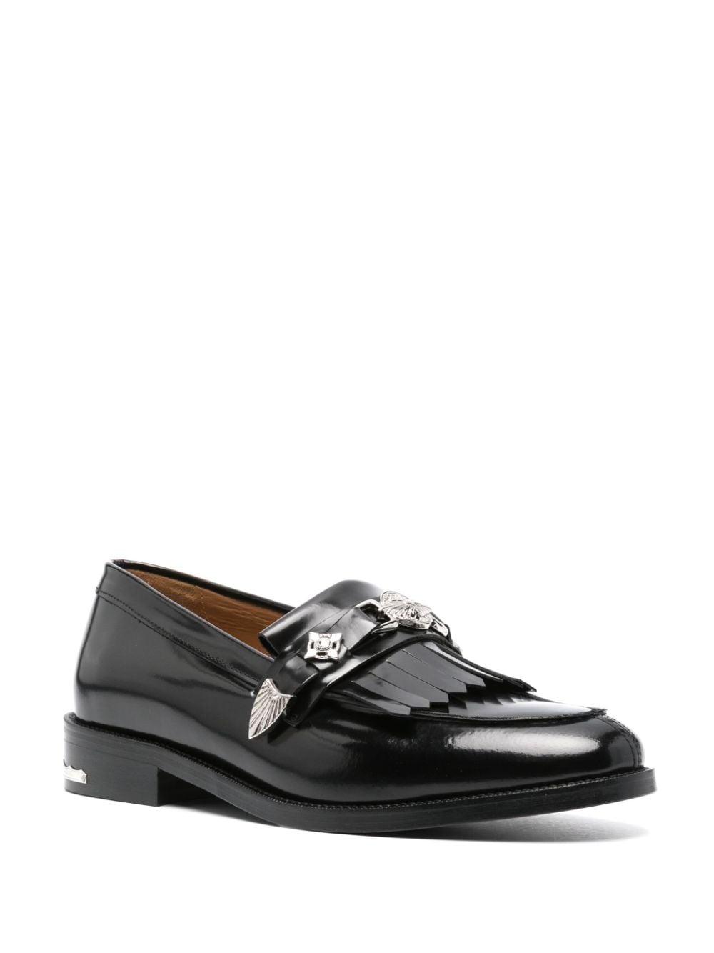 stud-embellished leather loafers - 2