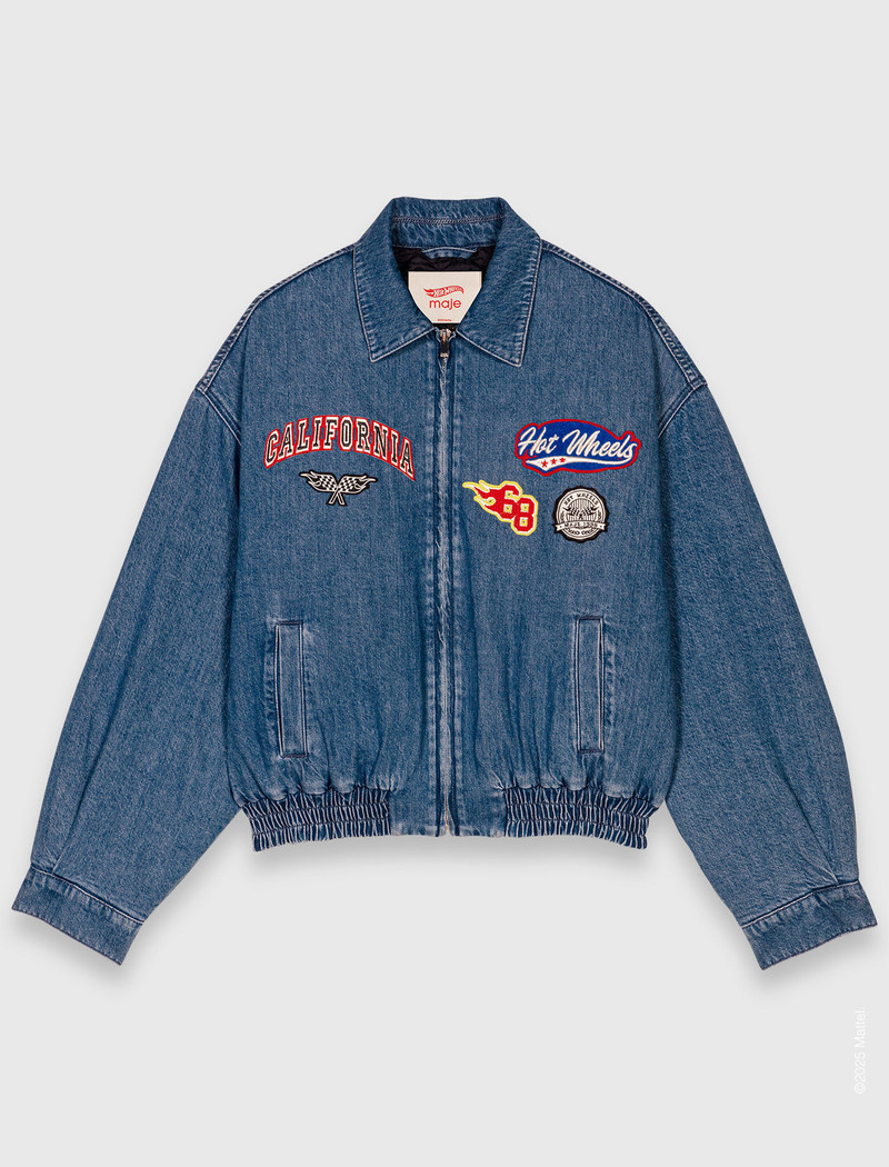 Oversized embroidered denim jacket 1