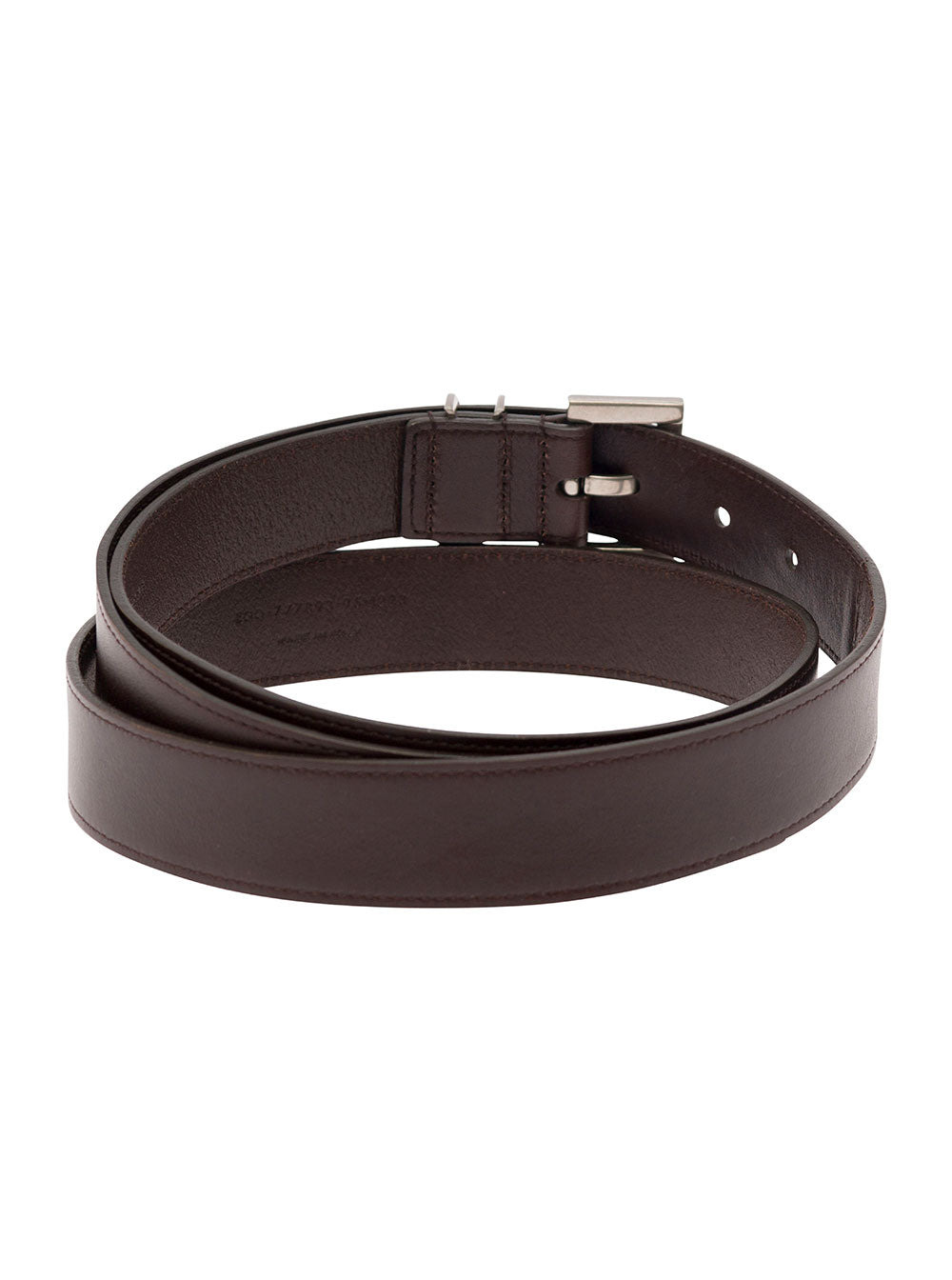 Saint Laurent Men 'Cassandre' Brown Belt With Logo Detail In Leather Man - 3