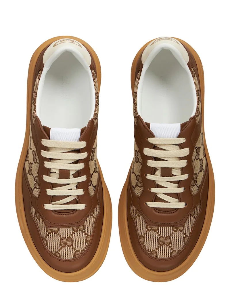 50MM CANVAS & LEATHER SNEAKERS - 6