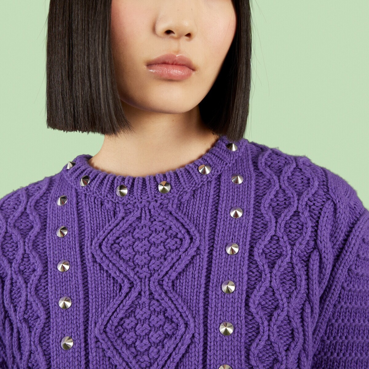Studded wool sweater - 4