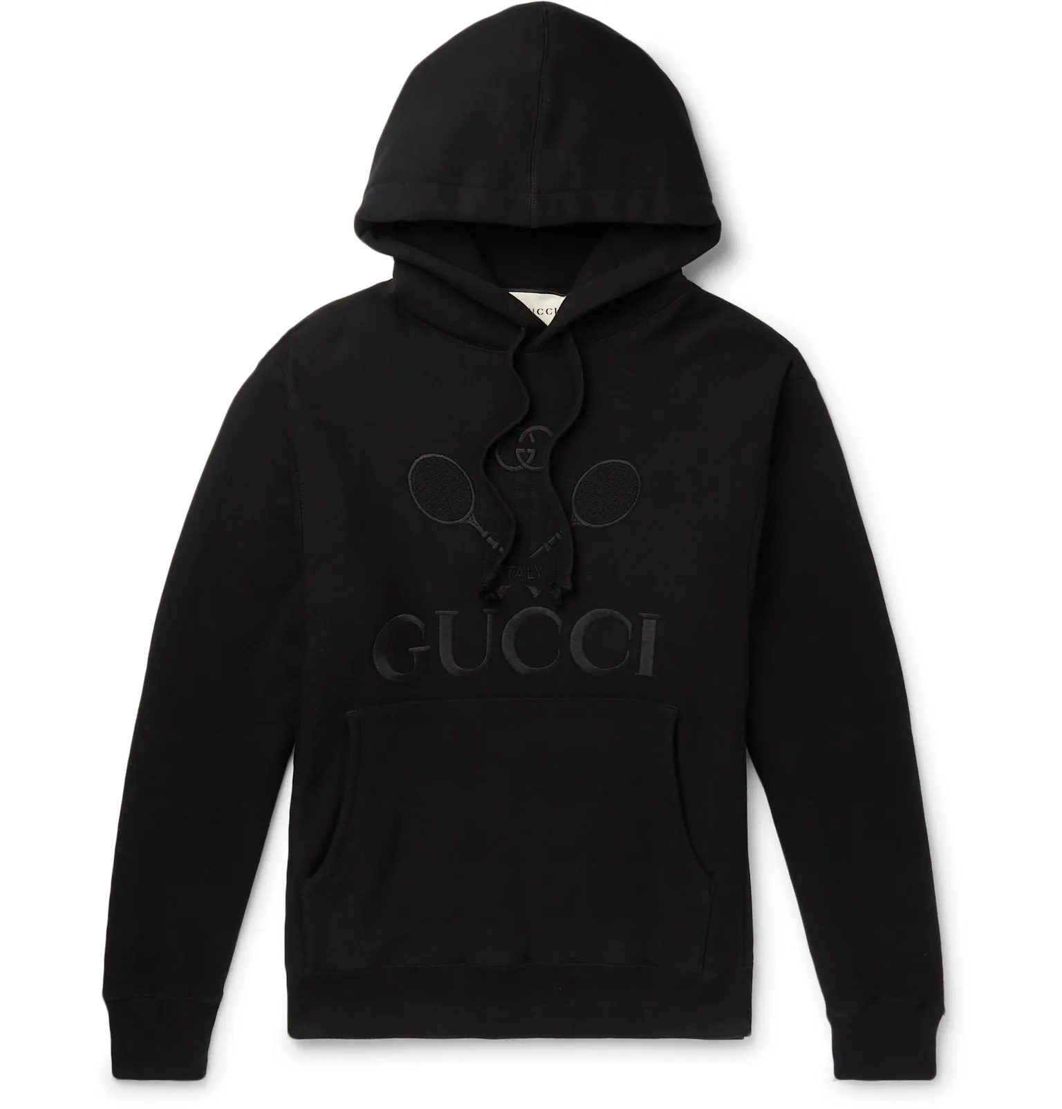 Logo-Embroidered Loopback Cotton-Jersey Hoodie - 1