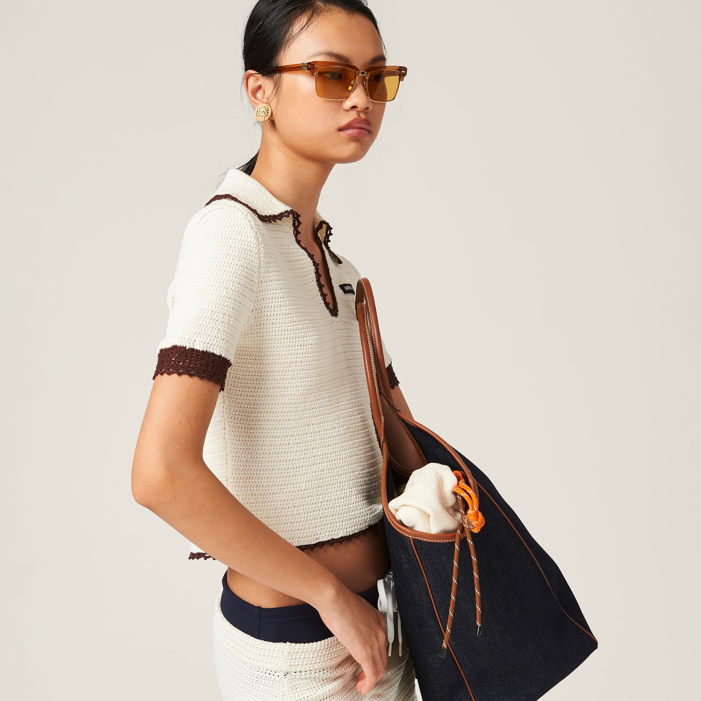 Crocheted cotton polo shirt - 5