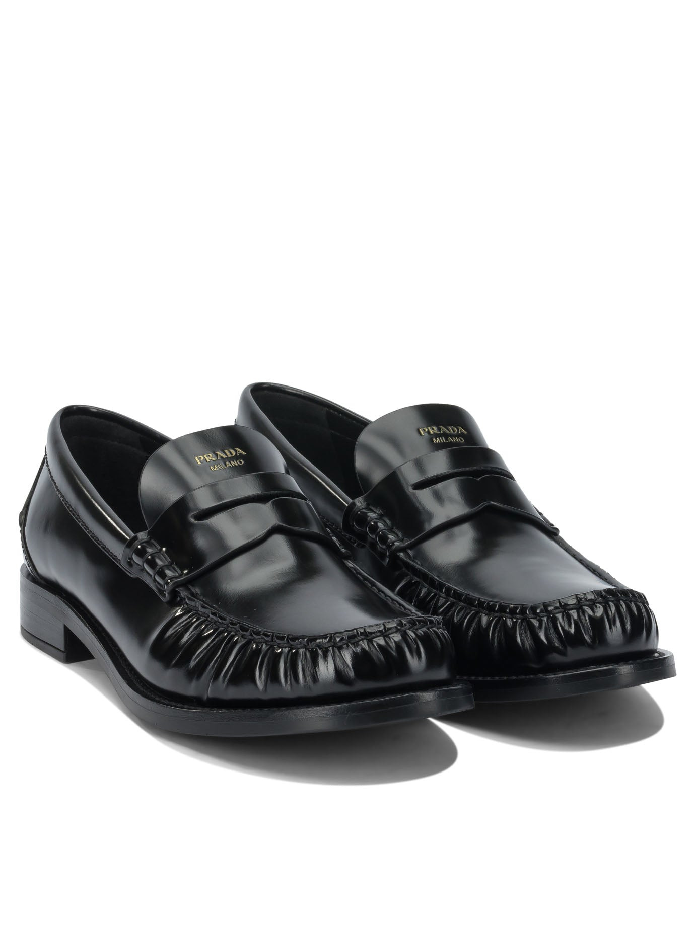 Prada Brushed Leather Loafers - 2