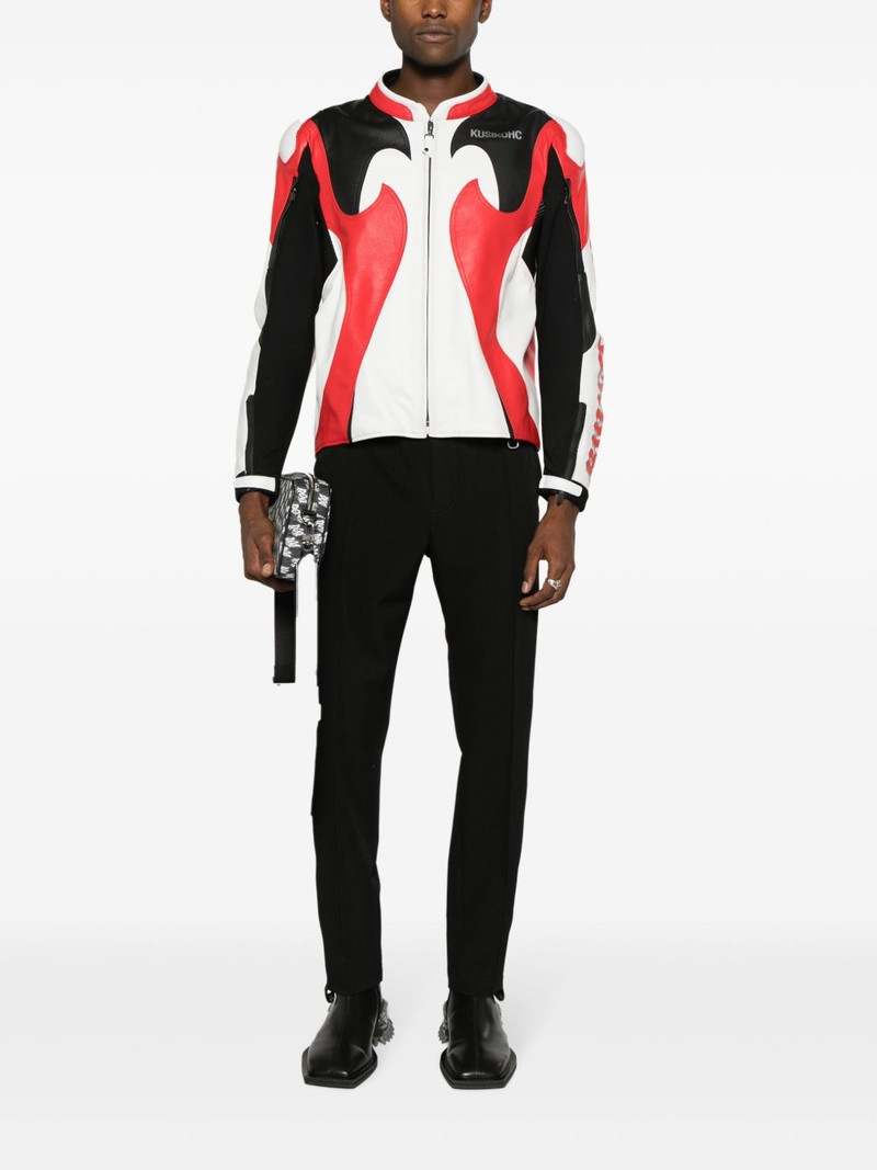 KUSIKOHC graphic-print leather jacket outlook