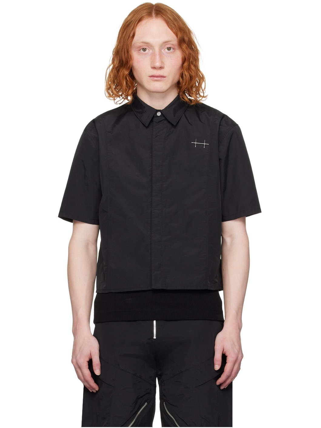 Black Plicate Shirt - 1
