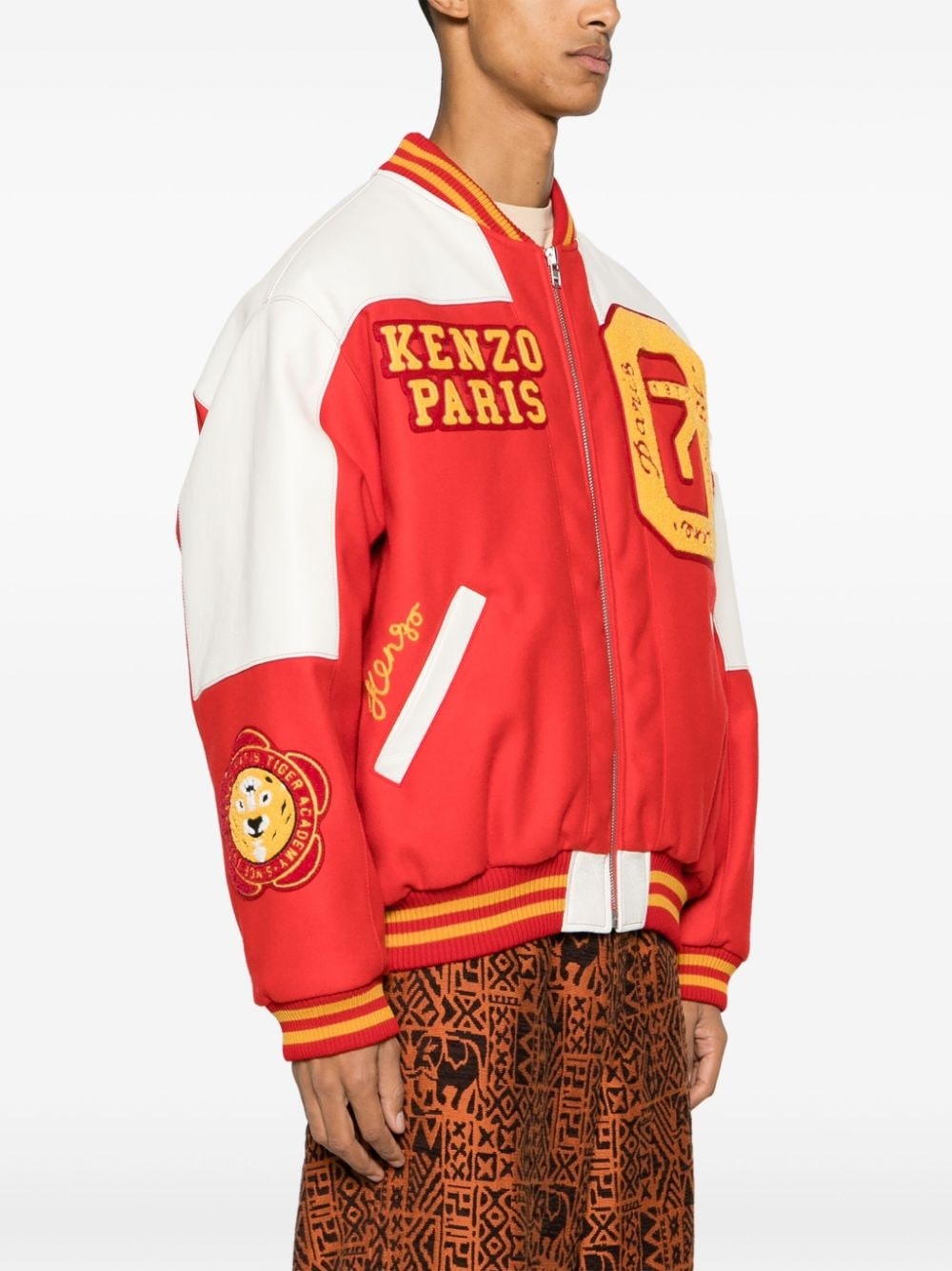 Tiger Academy logo-patch bomber jacket - 3