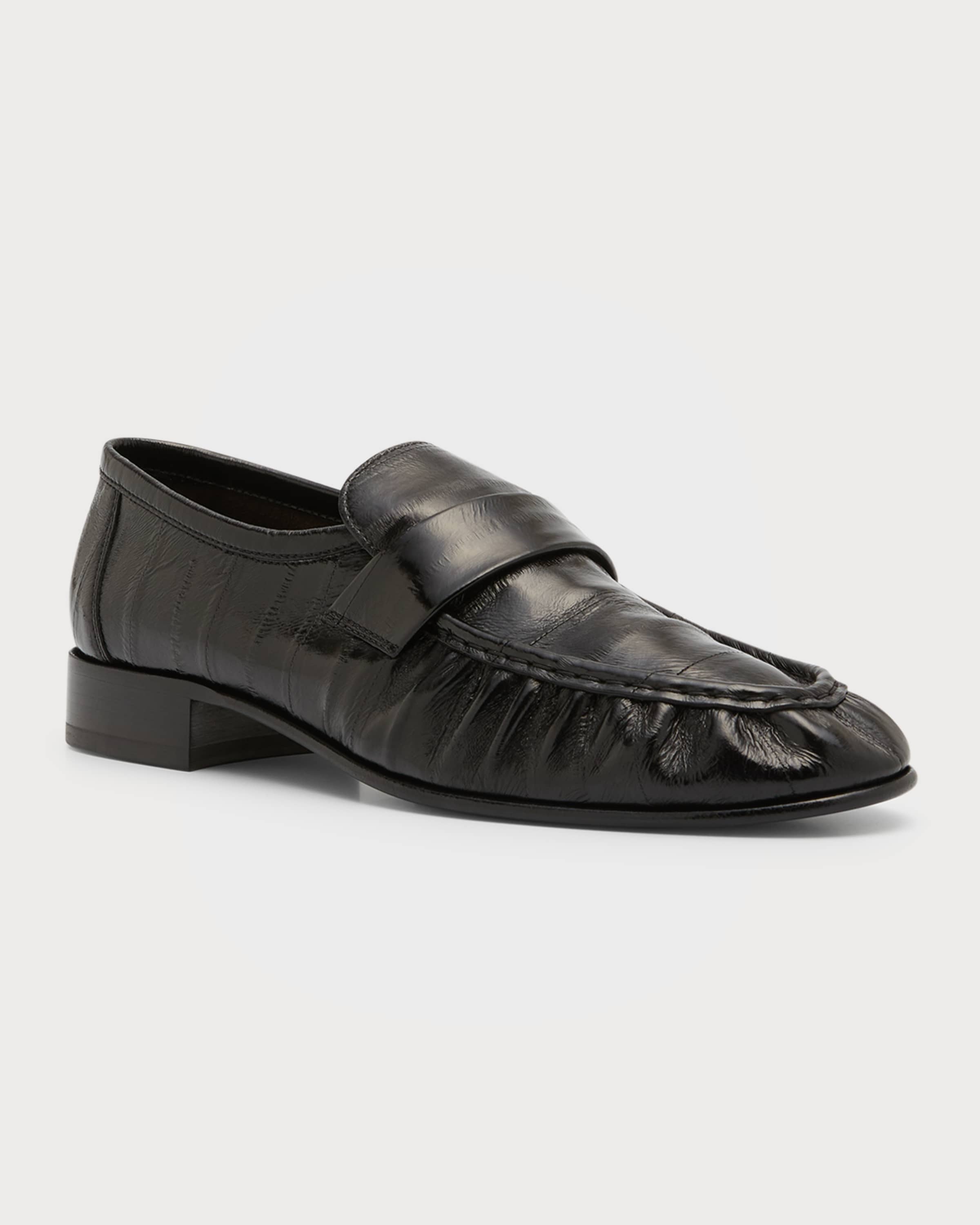 Soft Leather Flat Loafers - 3