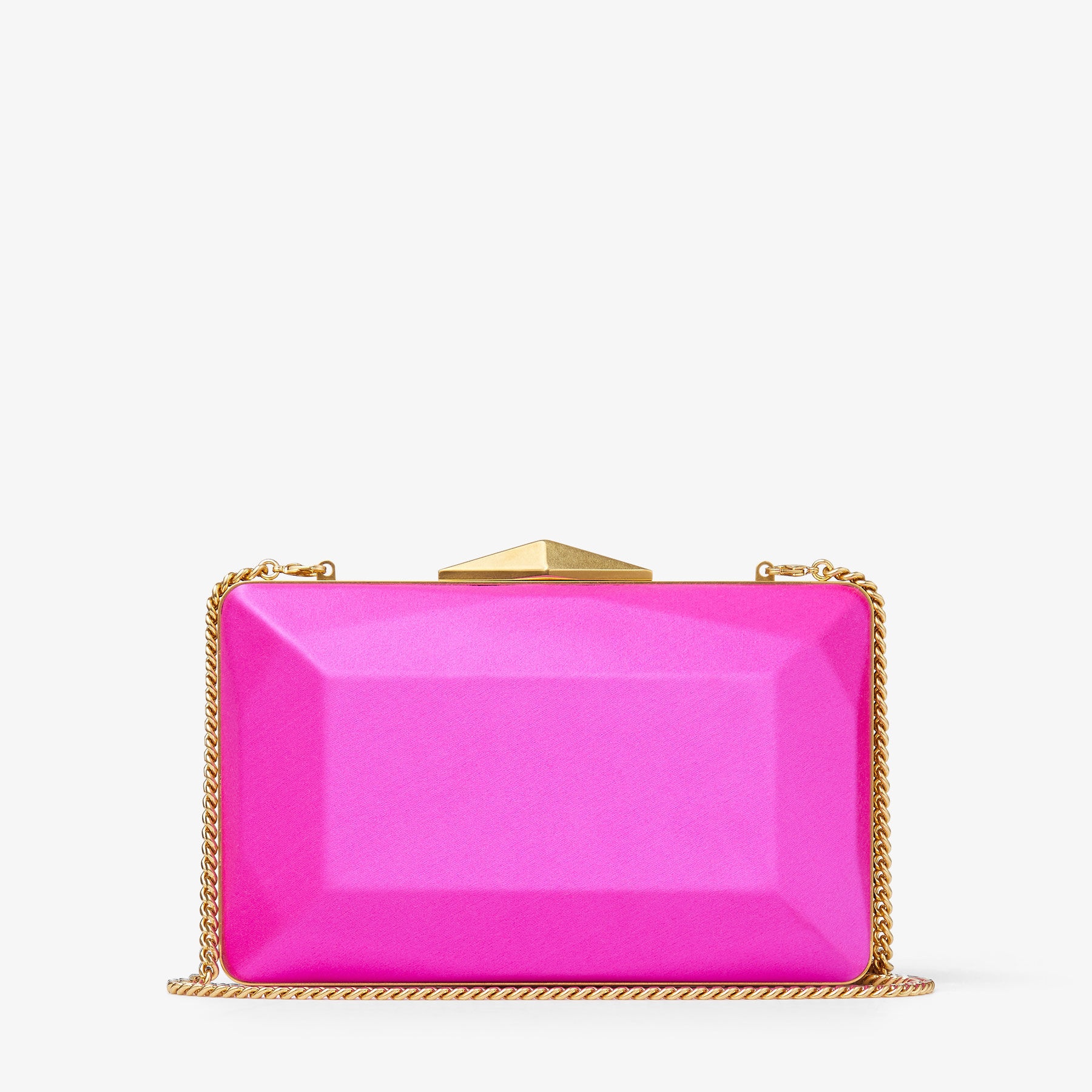 Diamond Box Clutch
Fuchsia and Paprika Satin Box Clutch Bag - 7