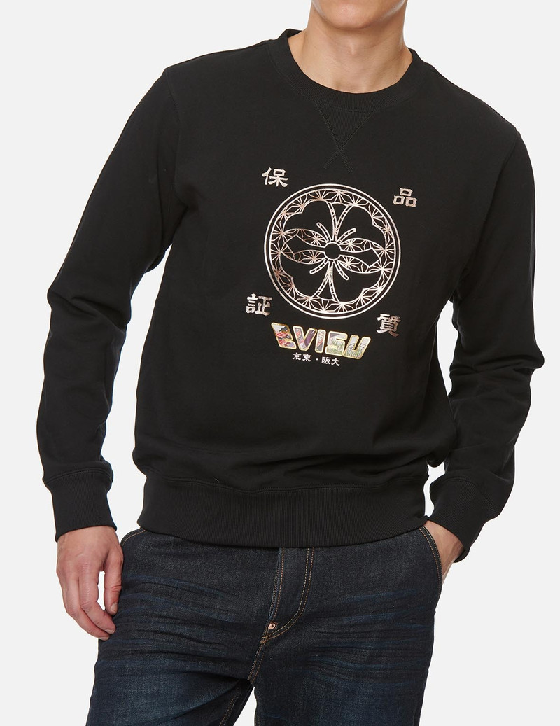 KAMON FOIL-PRINT AND SCROLL DAICOCK APPLIQUÉ SWEATSHIRT 3